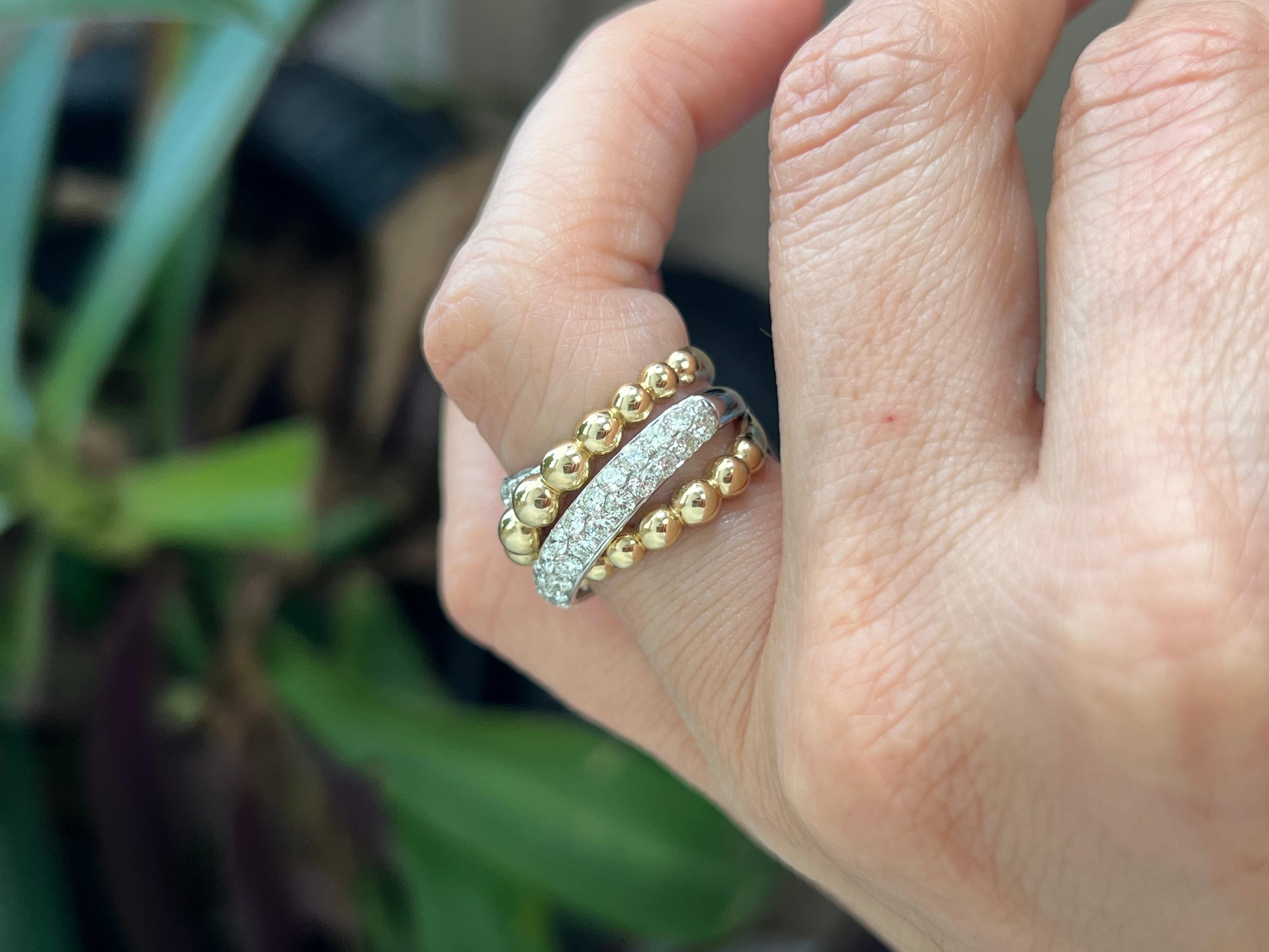 2 Tone Multi Wrap Ring In New Condition For Sale In Miami, FL