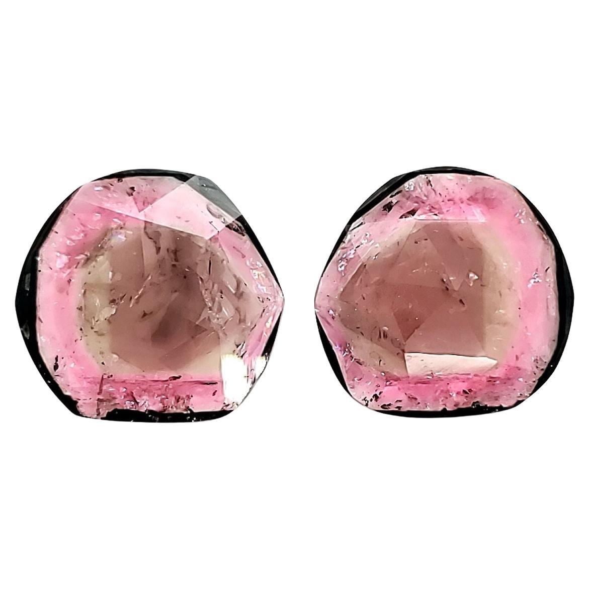 2 Tourmalines Matching Pair Cts 18.77 For Sale