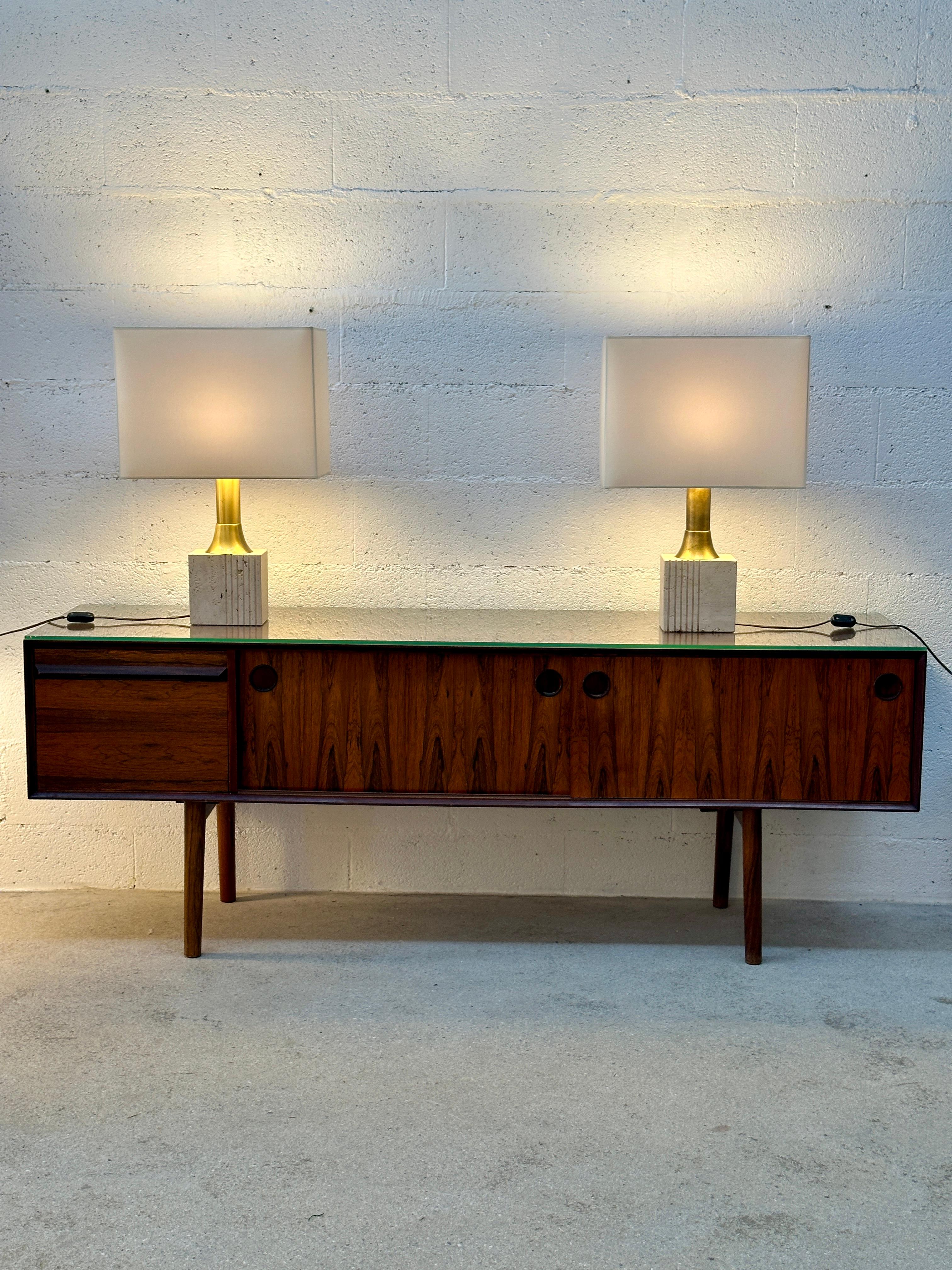 2 Lámparas de Travertino (Zonca) Fabricadas en Italia 1960 en venta 3