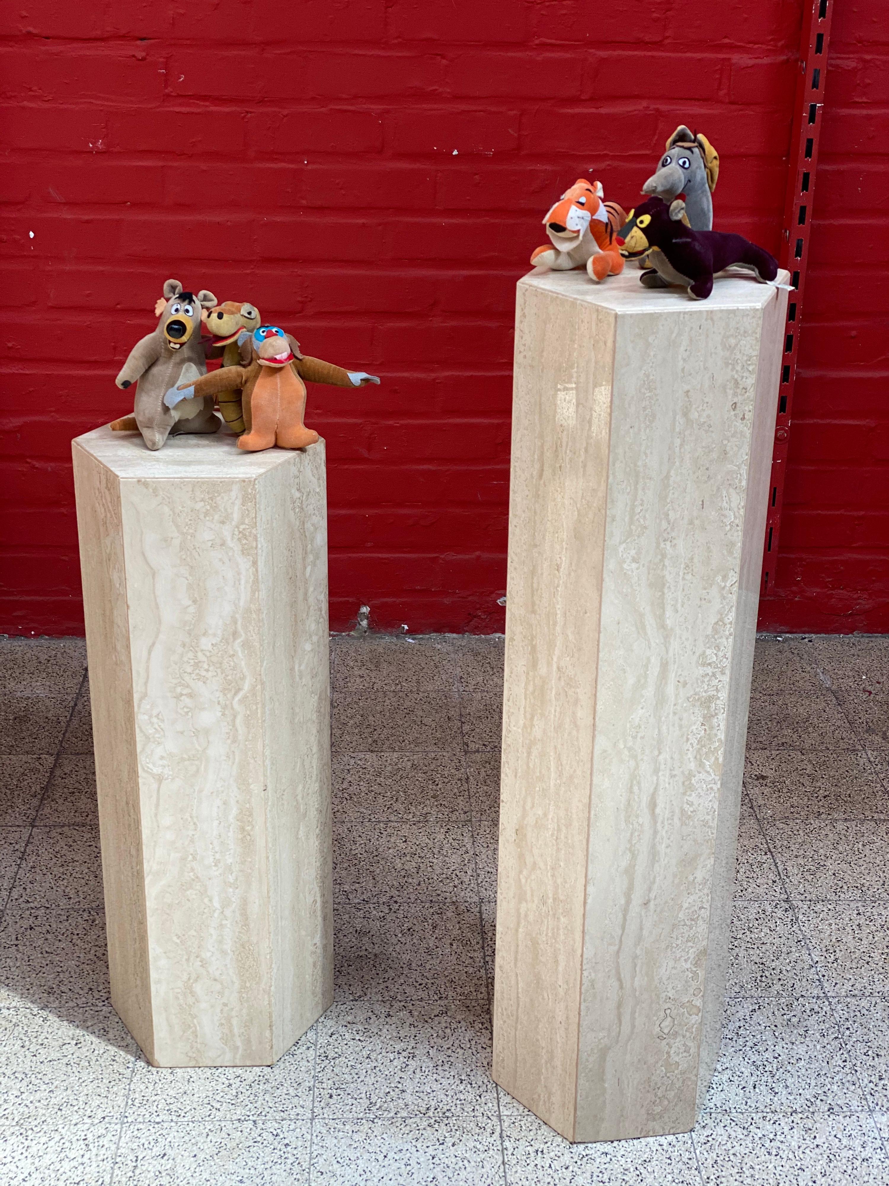 2 Travertine Pedestals circa 1960 the Price is for One For Sale 8