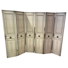 Vintage 2 ( Two ) Beautiful Italian Painted Screen 20th Century
