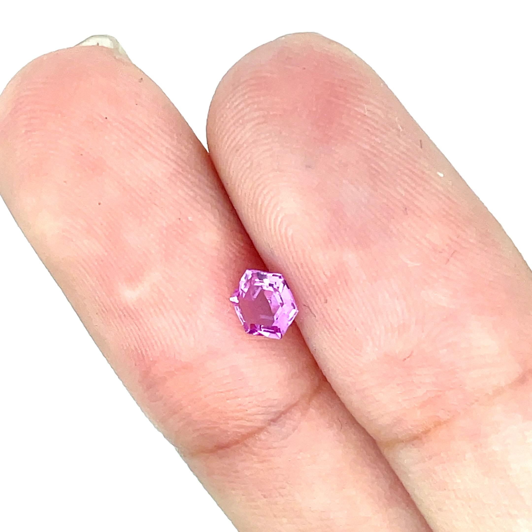 2 Unheated Pink Sapphire Hexagons Cts 0.85 For Sale 4