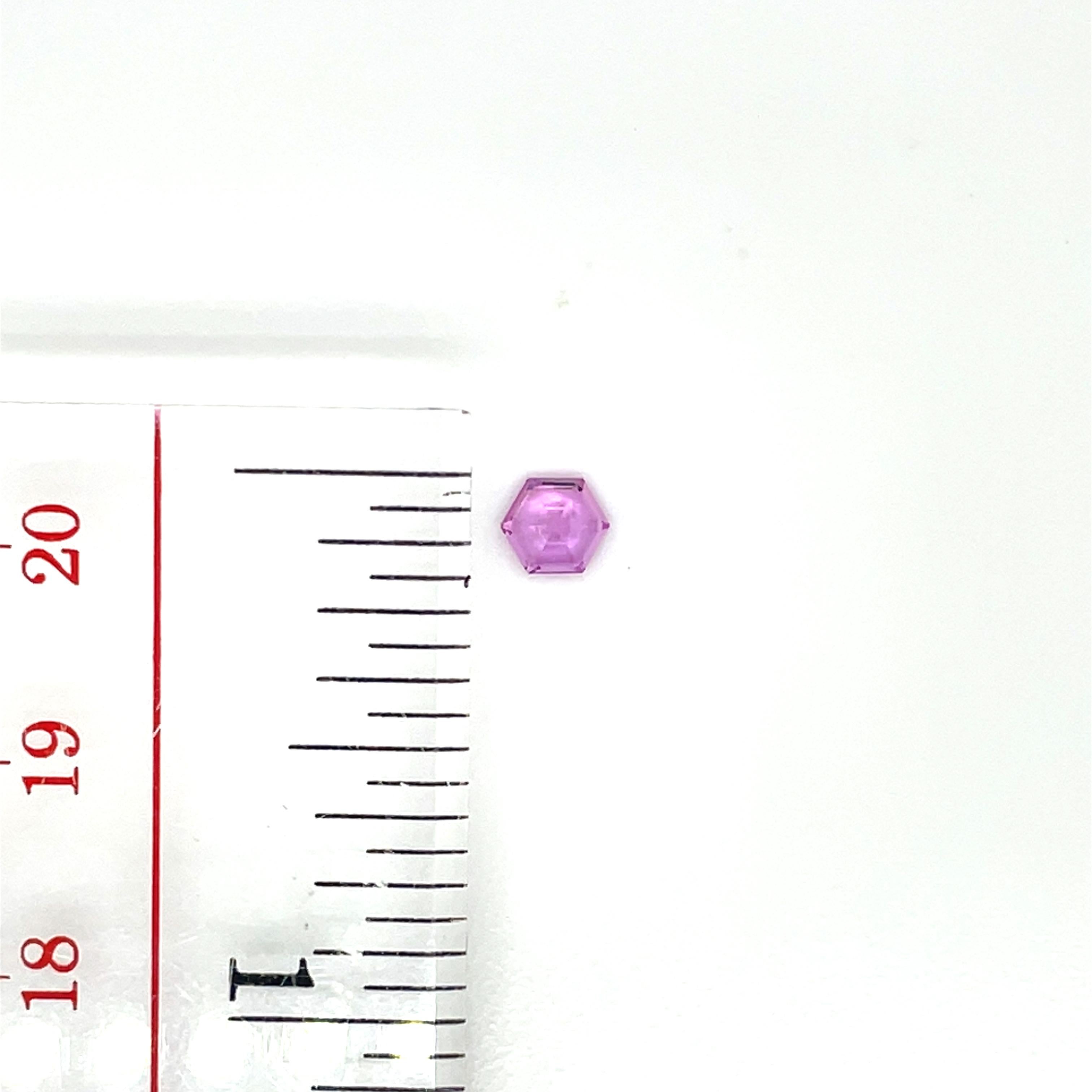 2 Unheated Pink Sapphire Hexagons Cts 0.85 For Sale 6