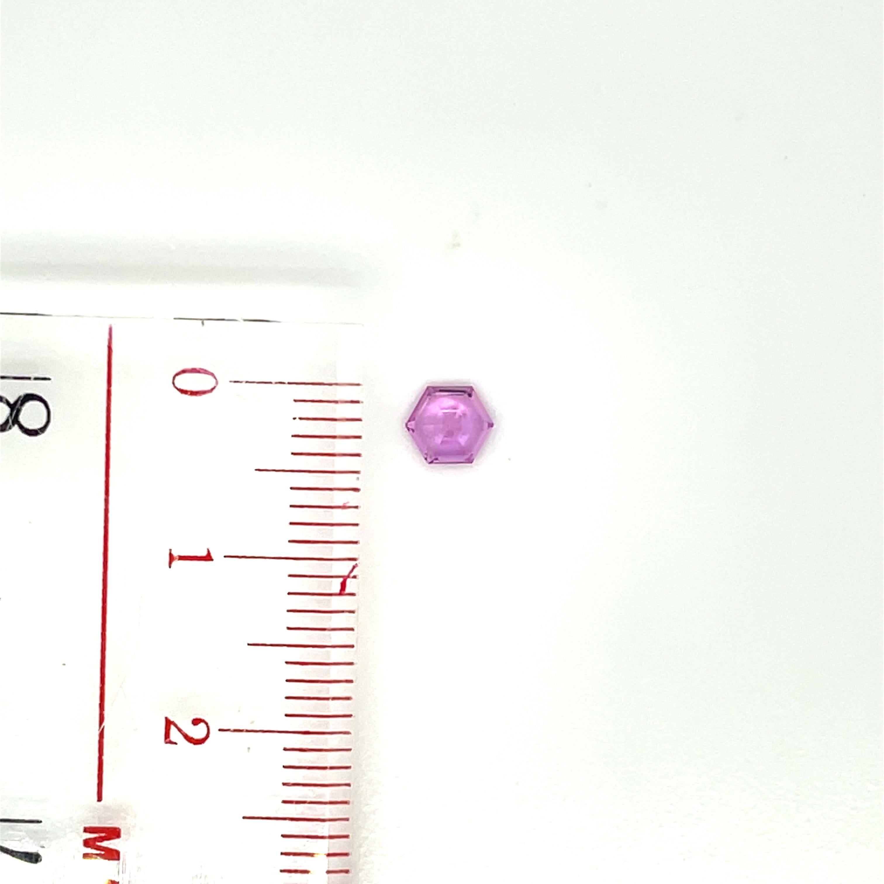 2 Unheated Pink Sapphire Hexagons Cts 0.85 For Sale 7