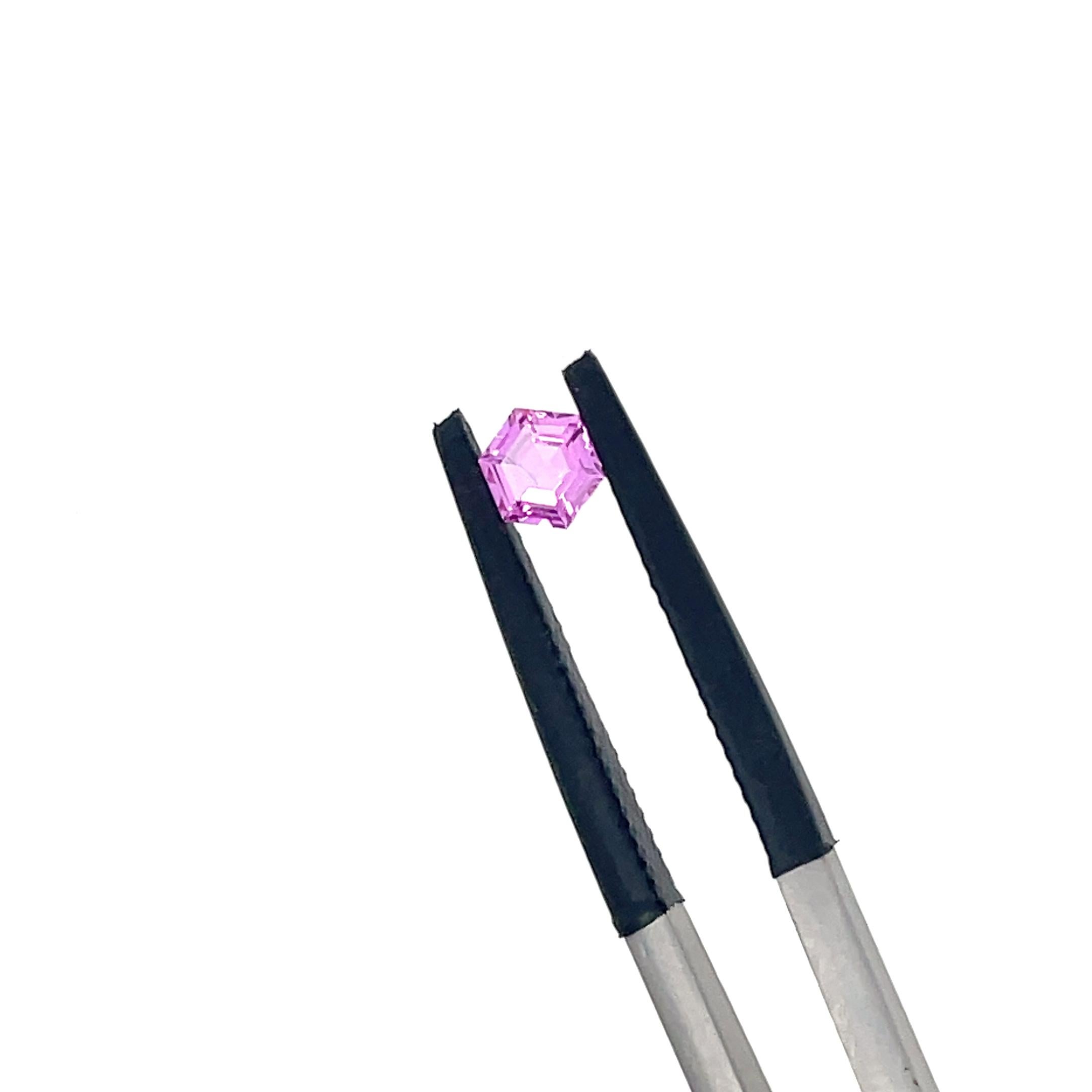 2 Unheated Pink Sapphire Hexagons Cts 0.85 For Sale 1