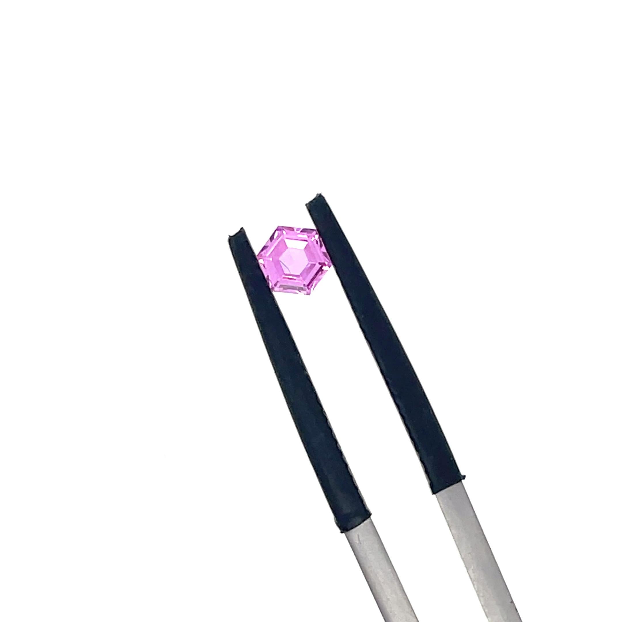 2 Unheated Pink Sapphire Hexagons Cts 0.85 For Sale 2