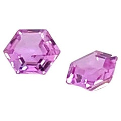 2 Unheated Pink Sapphire Hexagons Cts 0.85