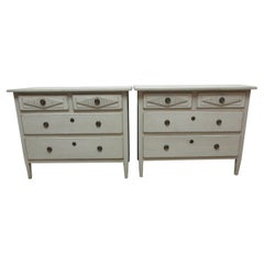 Antique 2 Unique Gustavian Style 4 Drawer Chest