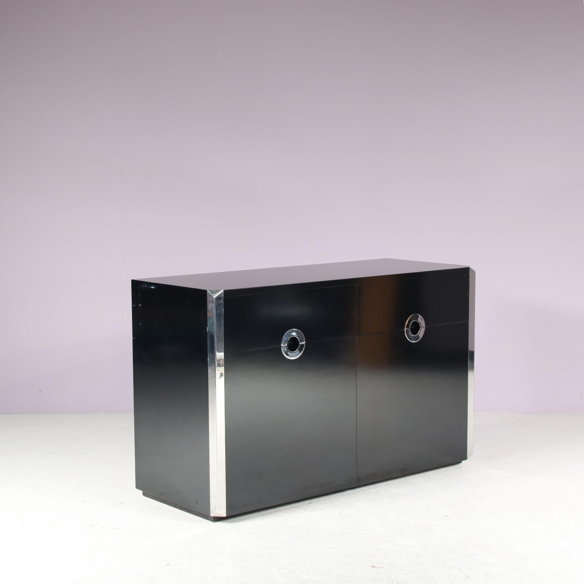 Chrome 2-Unit Sideboard by Willy Rizzo for Mario Sabot, Italy 1970