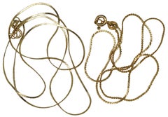 2 chaînes serpentines en or jaune 14 carats UnoAErre Aurea Italie 38,1 cm et 46,25 cm 2,5 g