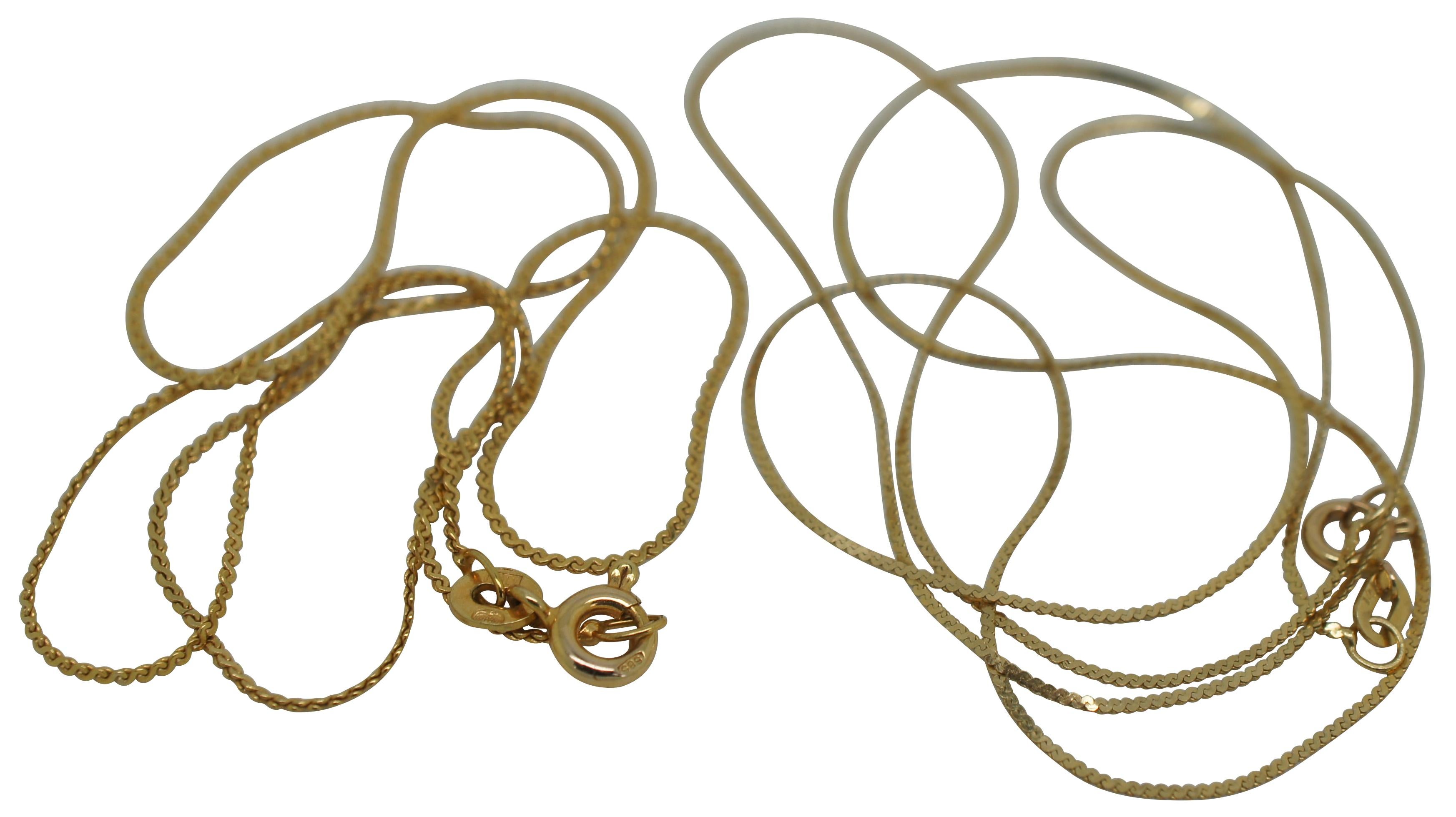 2 UnoAErre Aurea Italien 14K Gelbgold Serpentinenketten 15 & 18 2,5g (Moderne) im Angebot