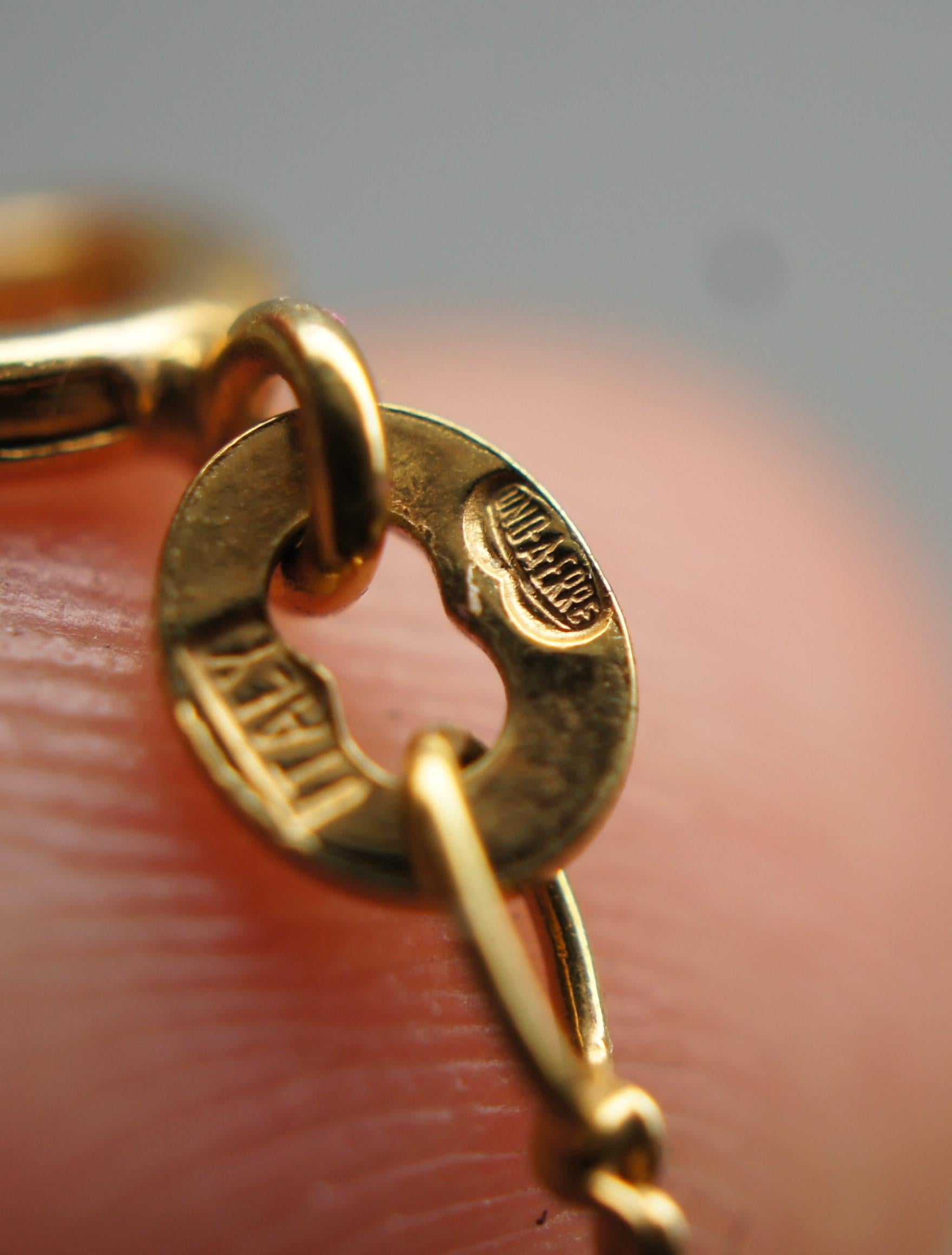 Or 2 chaînes serpentines en or jaune 14 carats UnoAErre Aurea Italie 38,1 cm et 46,25 cm 2,5 g en vente