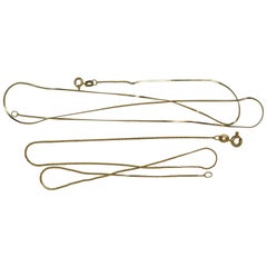 2 UnoAErre Aurea Italy 14K Yellow Gold Serpentine Chains 15" & 18" 2.5g