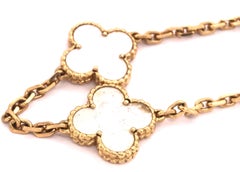Van Cleef & Arpels 18Kt Yellow Gold Vintage Alhambra Necklace Mother of Pearl
