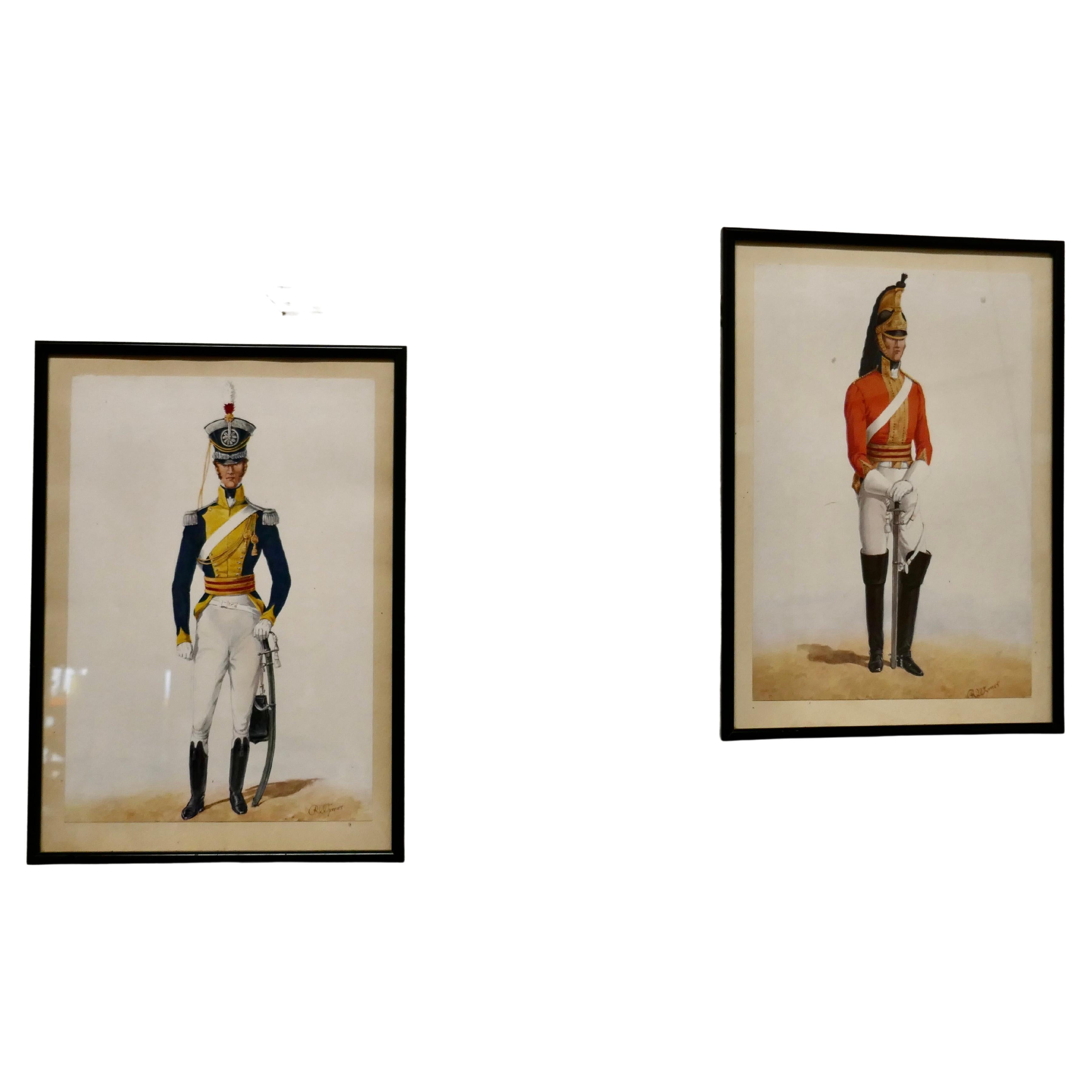 2 Vanity Fair Pictures Military Uniforms by Reginald Augustus Wymer For Sale