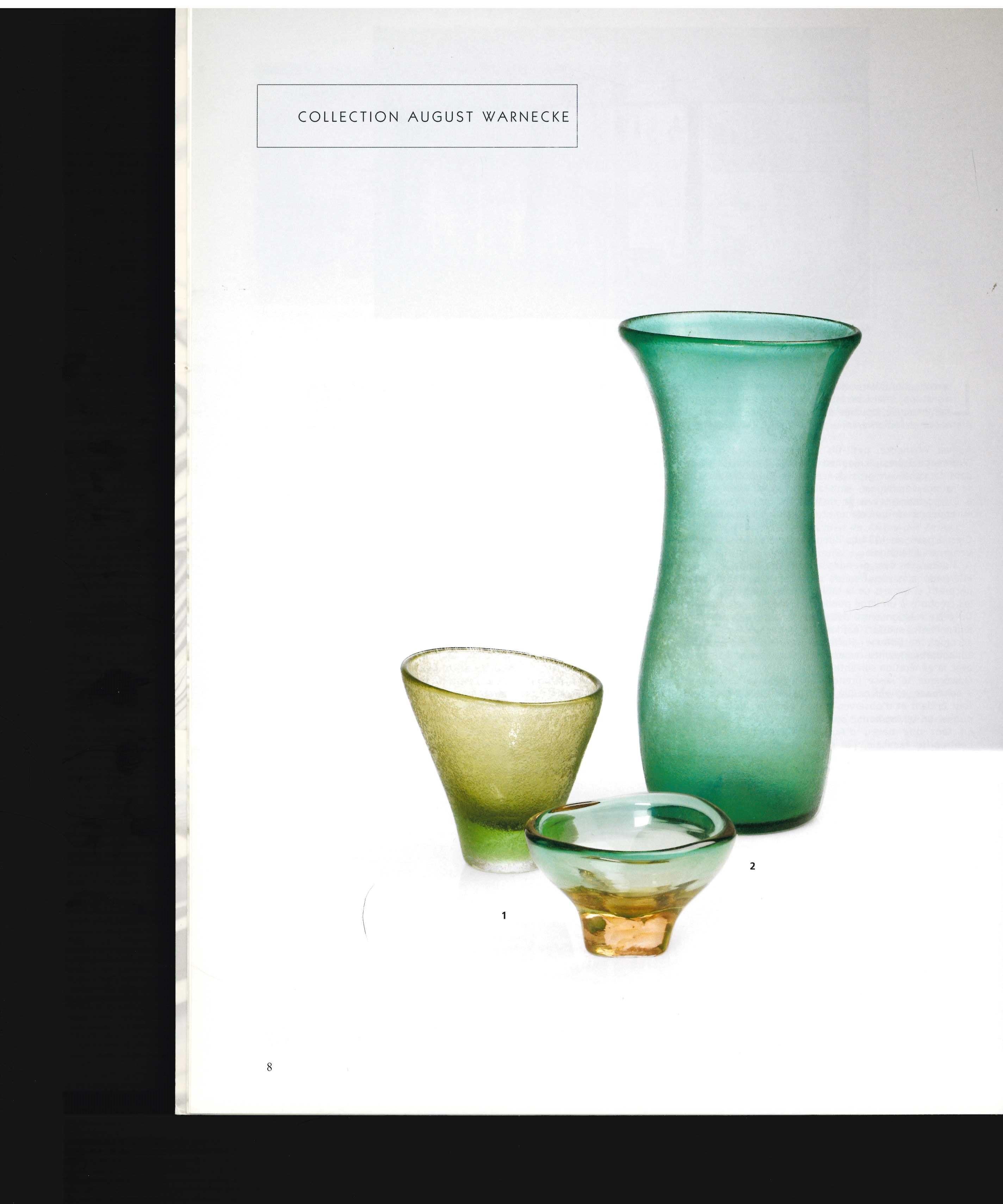 We are offering two Venini glass catalogues here, firstly there is a Christie's sale catalogue of the August Warnecke Collection dated November 2012, with 140 lots, all photographed in colour with main descriptions in French and secondary