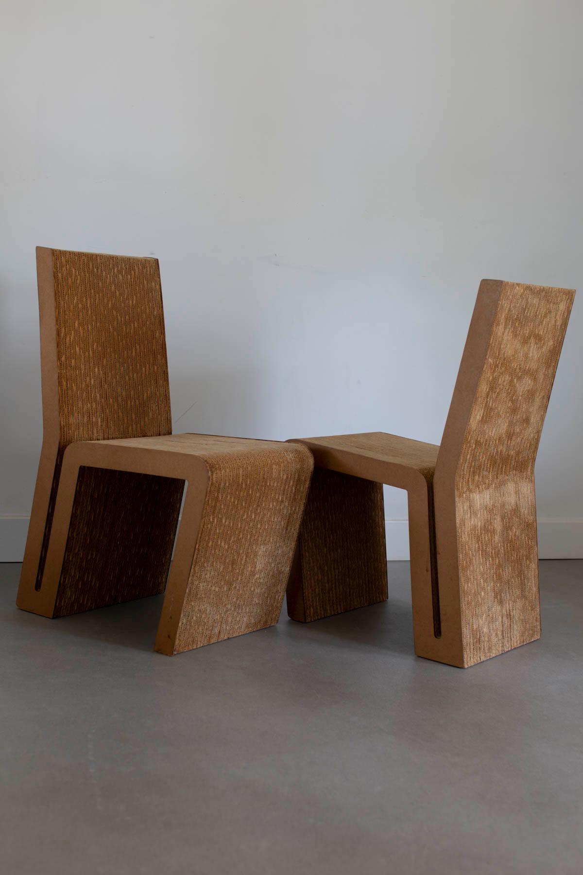 2 Very Nice Easy Edges Cardboard Side Chairs by Frank Gehry for Vitra In Good Condition In GOOR, NL