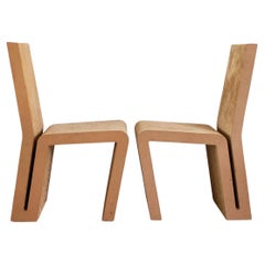2 very nice Easy Edges cardboard side chairs by Frank Gehry for Vitra 