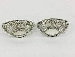 2 Very Small Dutch Silver Bonbon Baskets by H. Schriek, Schoonhoven, 1971