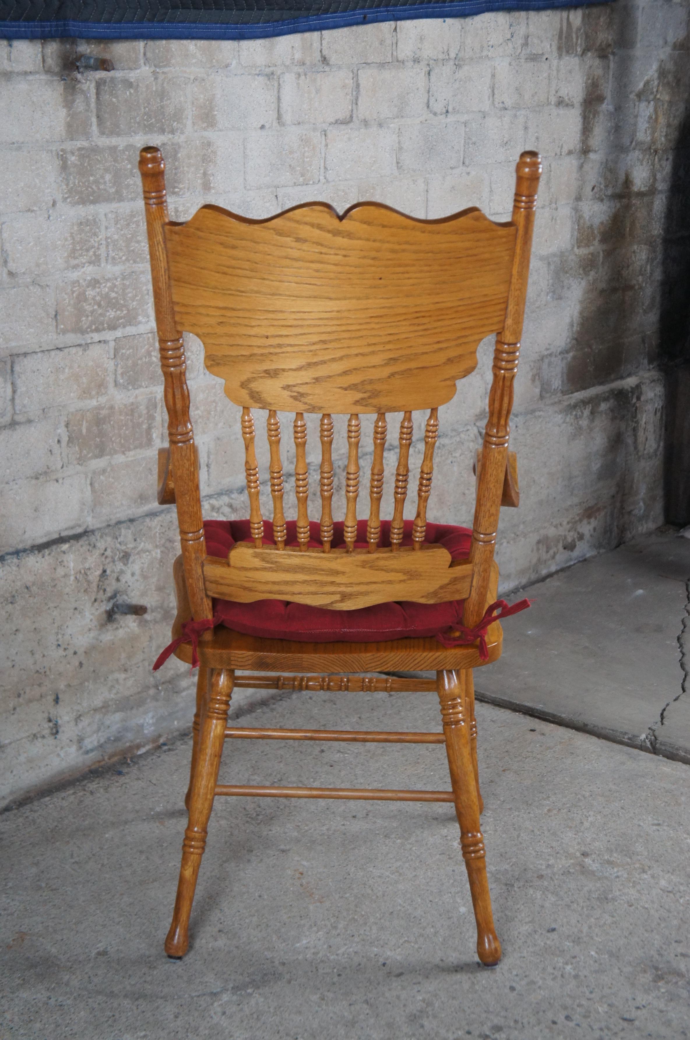 press back oak chairs
