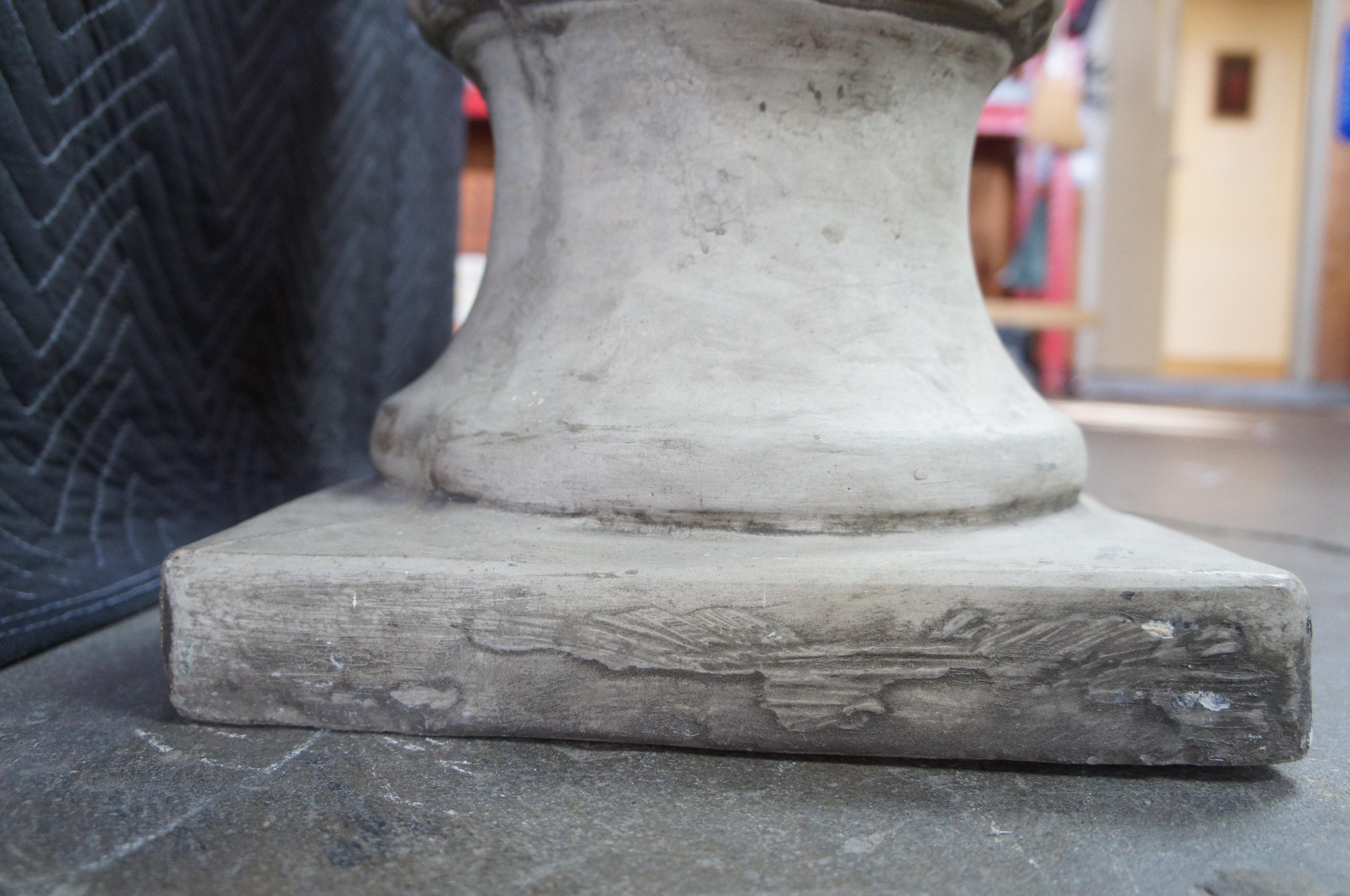2 Victorian Revival Stone Concrete Barley Twisted Pedestals Columns Plant Stands 3