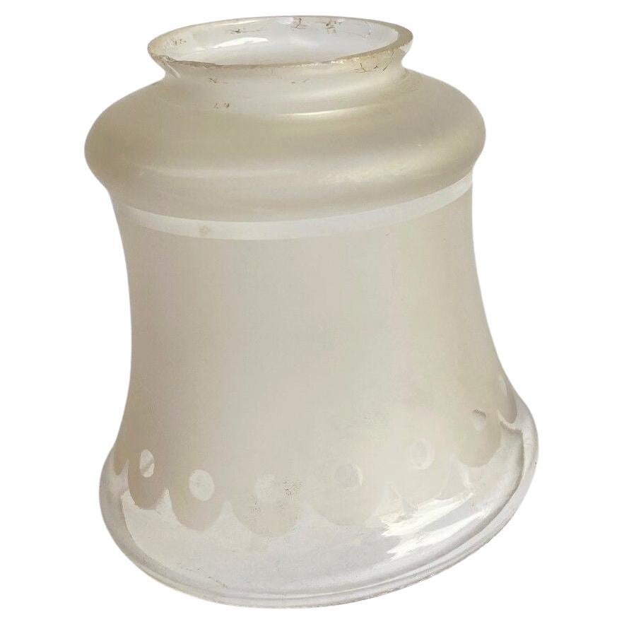 2 " Victorian Style Frosted Laced Hand Blown Glass Shades Set of Six