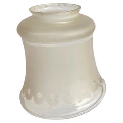 2 " Victorian Style Frosted Laced Hand Blown Glass Shades Set of Six