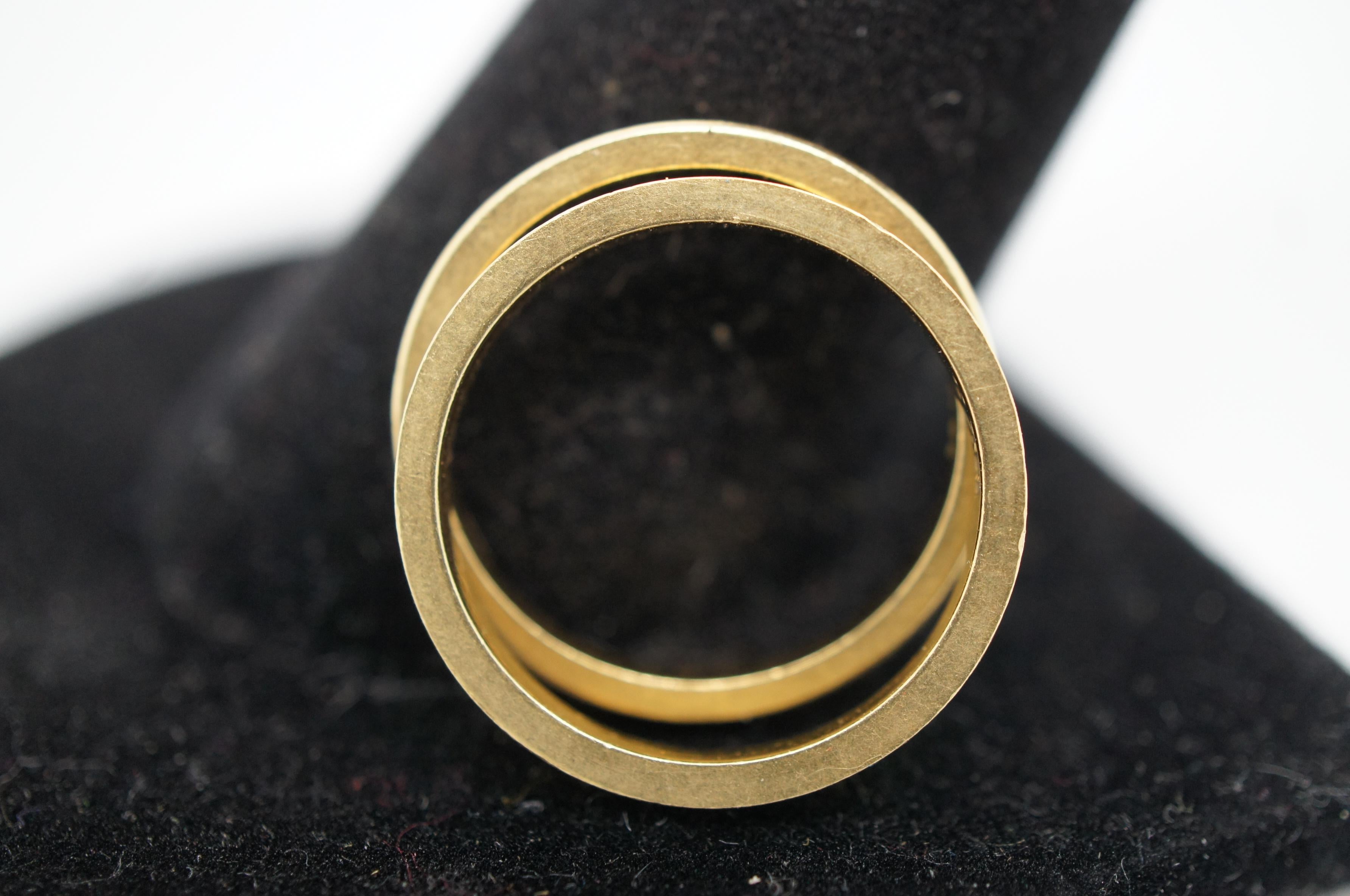 2 Vintage 18K Yellow Gold Textured Rings Anniversary Wedding Band 5g 6.5 In Good Condition For Sale In Dayton, OH