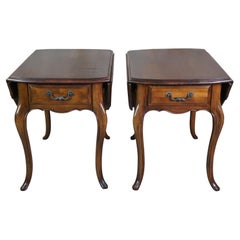 2 Retro 1986 Ethan Allen French Country Birch Drop Leaf Side Tables 26-8302