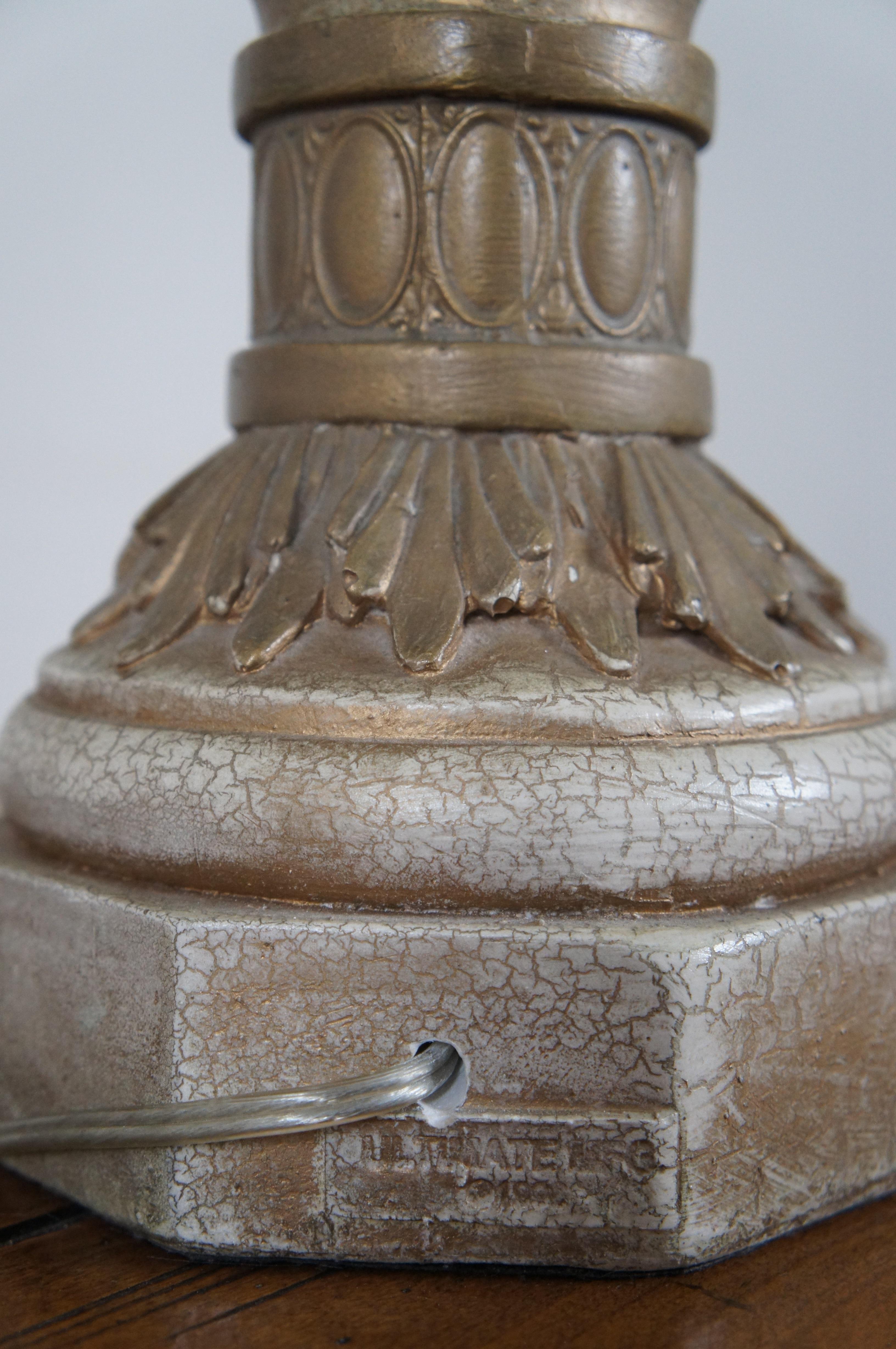 2 lampes-urnes de trophée néoclassiques en marbre Ultimate Mfg Co vintage des années 1990, taille 34 po. en vente 6