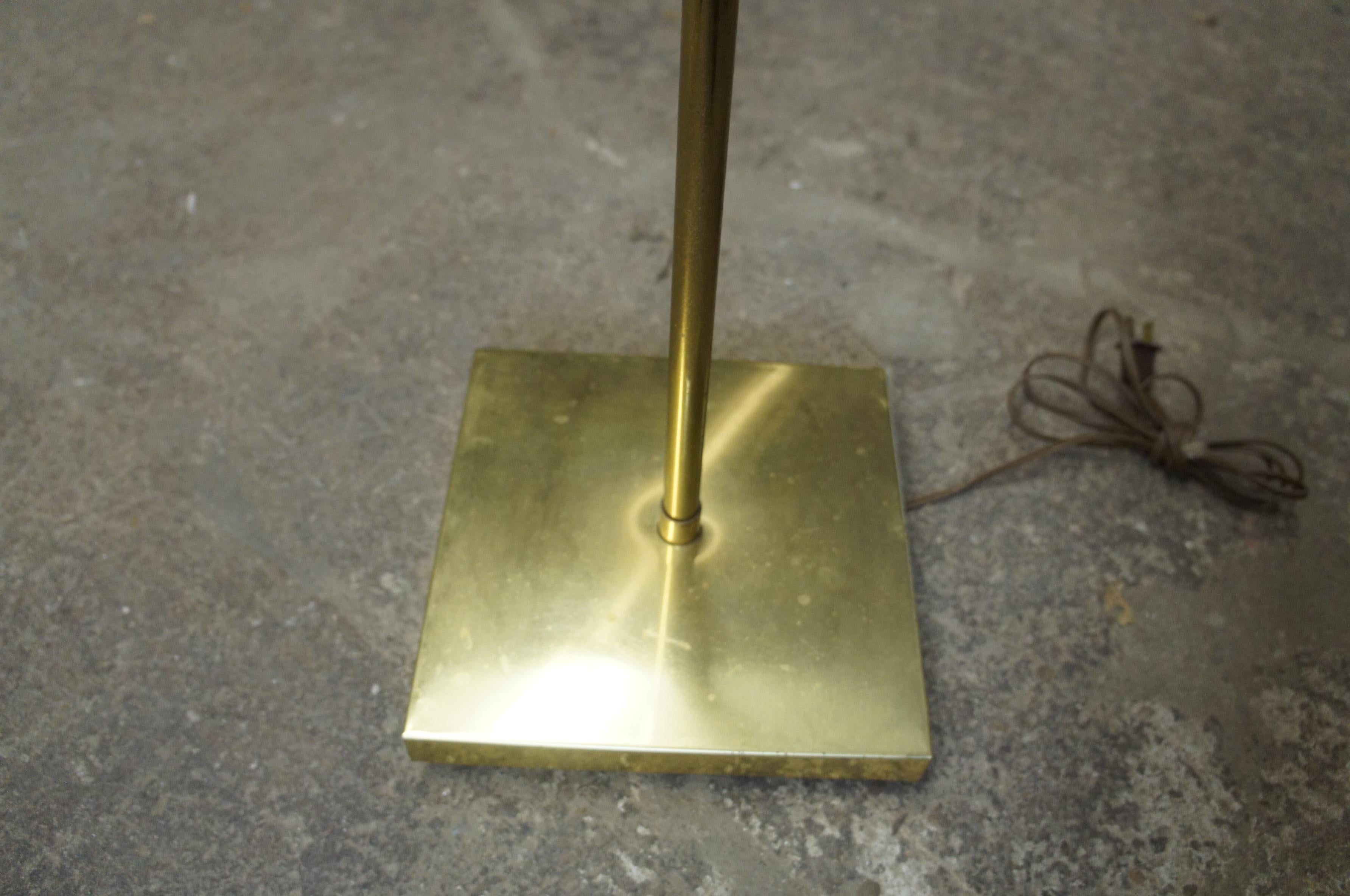 brass clam shell floor lamp