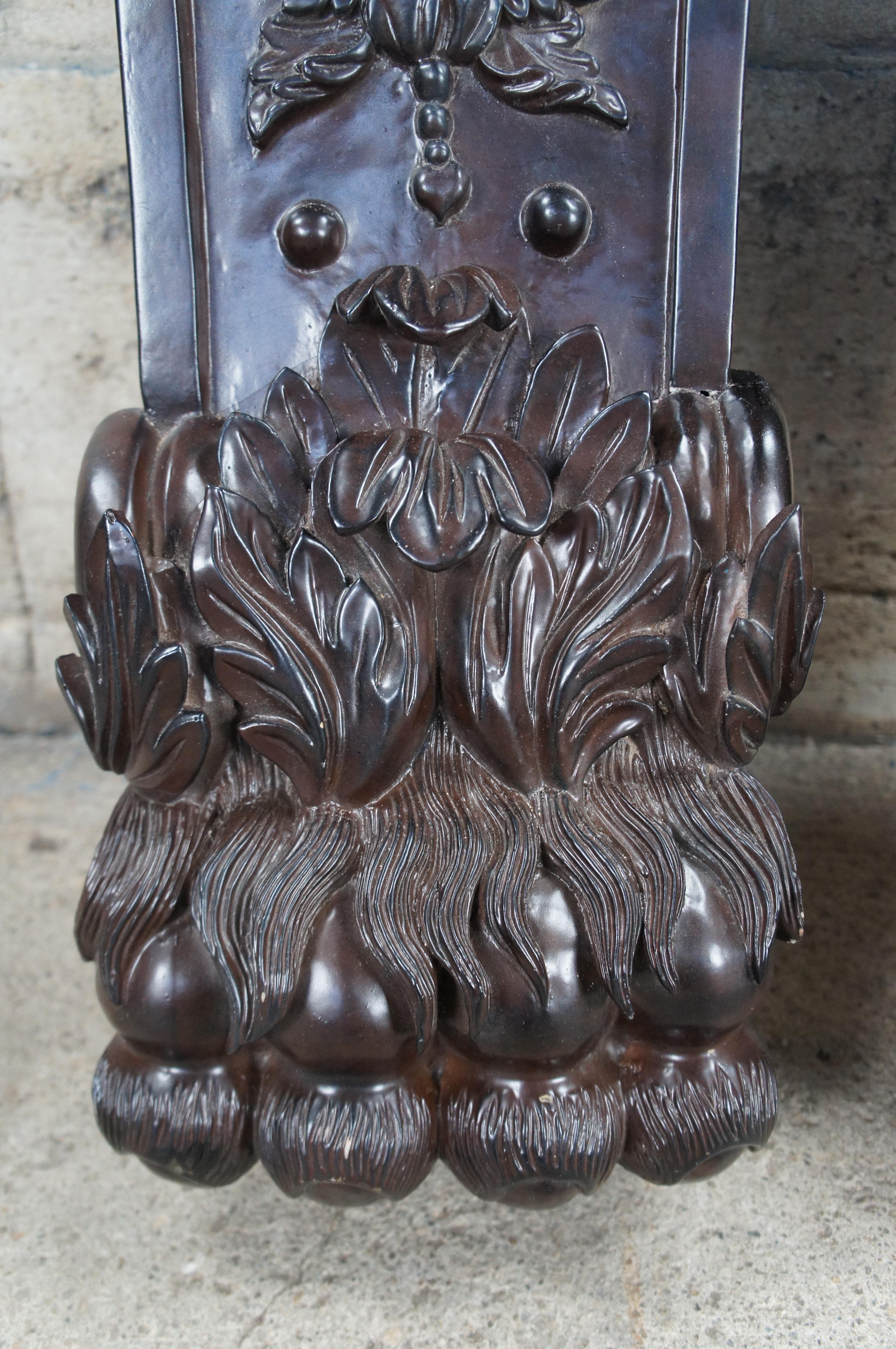 2 architektonische Vintage-Skulpturenständer mit Löwenkopf und Krappen, Korbeln, Säulen und Säulen, Pillen, 49
