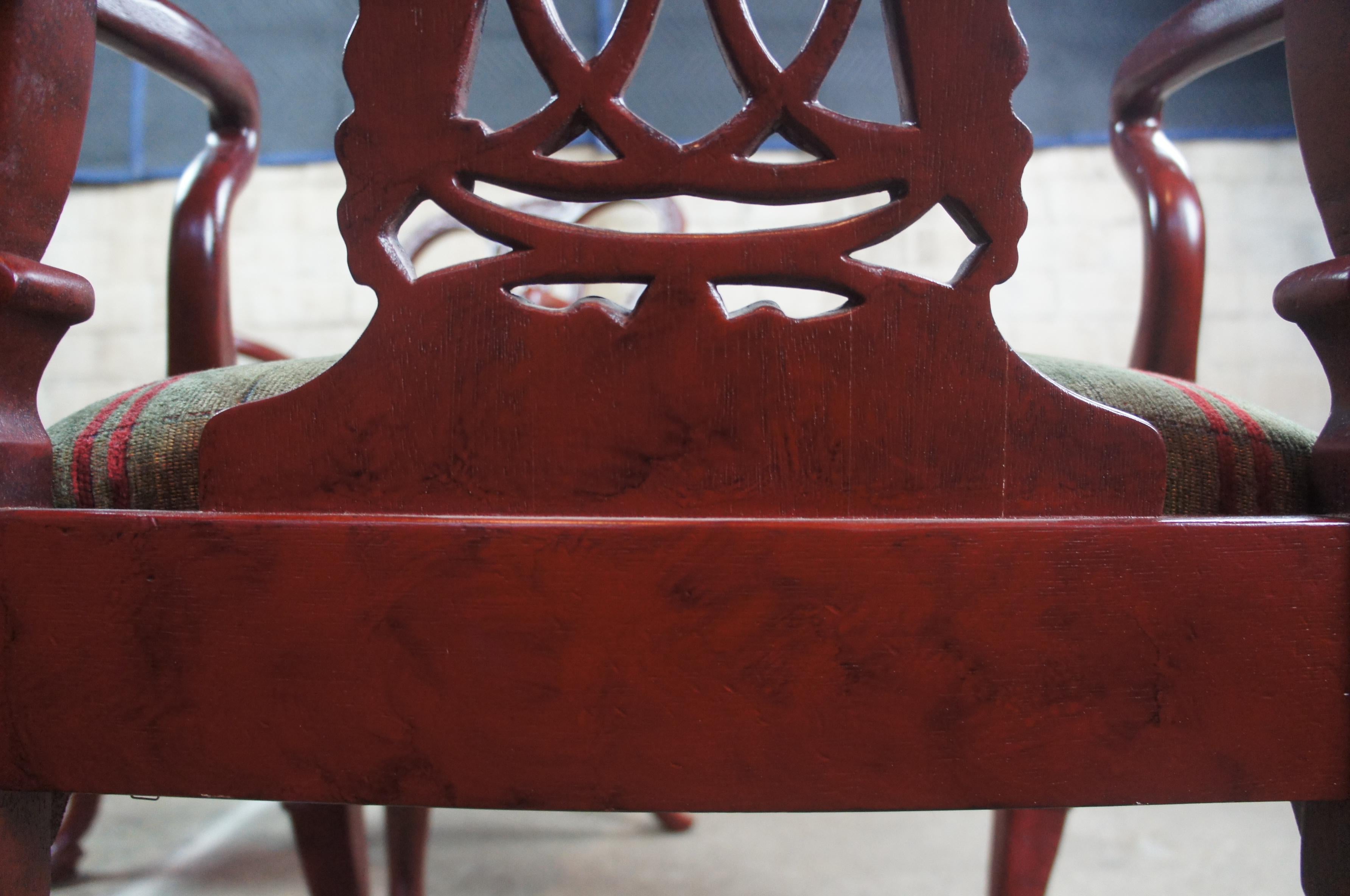 2 fauteuils d'appoint en acajou rouge à col de cygne de style Chippendale Vintage Century Furniture en vente 7
