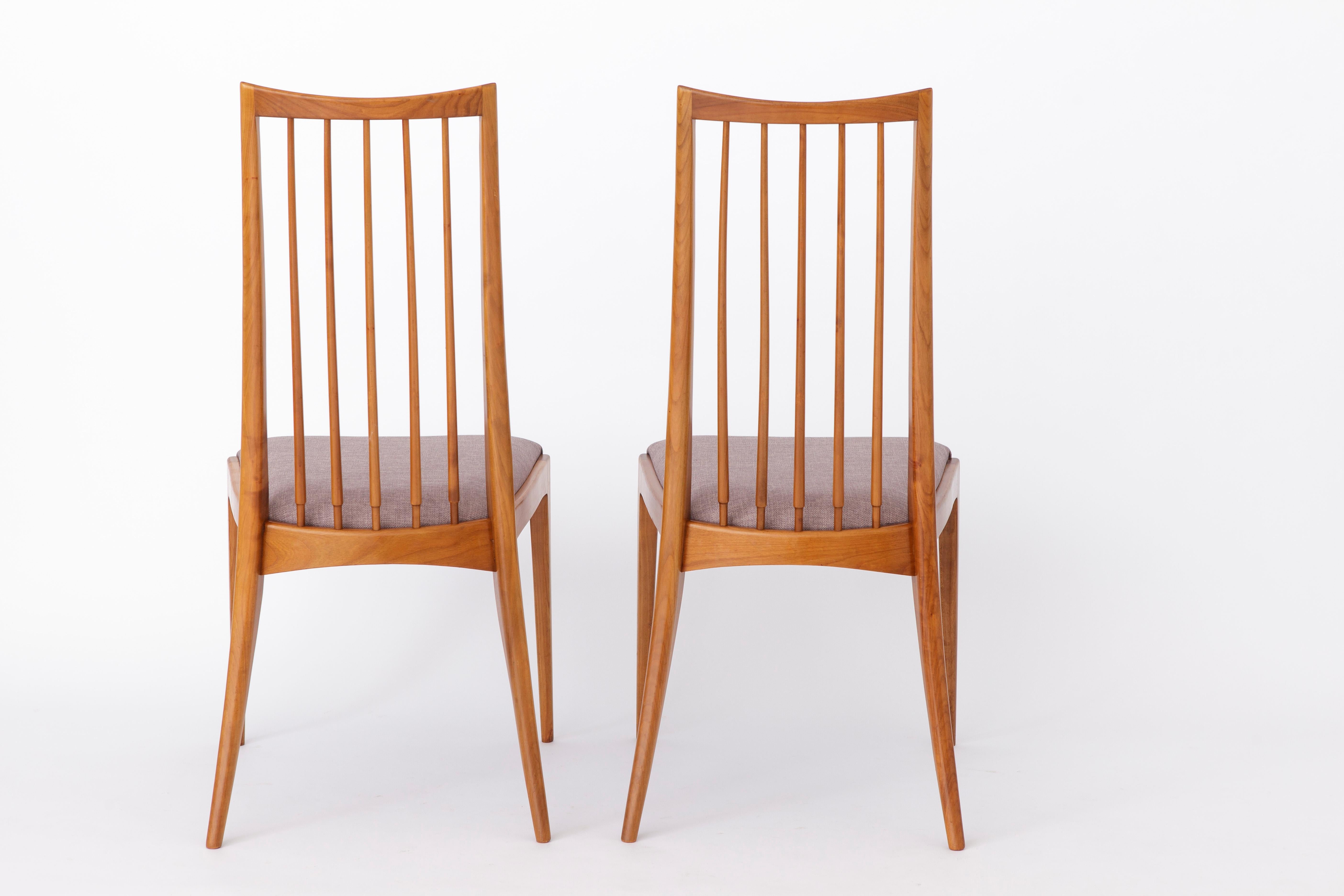 Teak 2 Vintage Chairs 1960s by Ernst Martin Dettinger, Germany For Sale