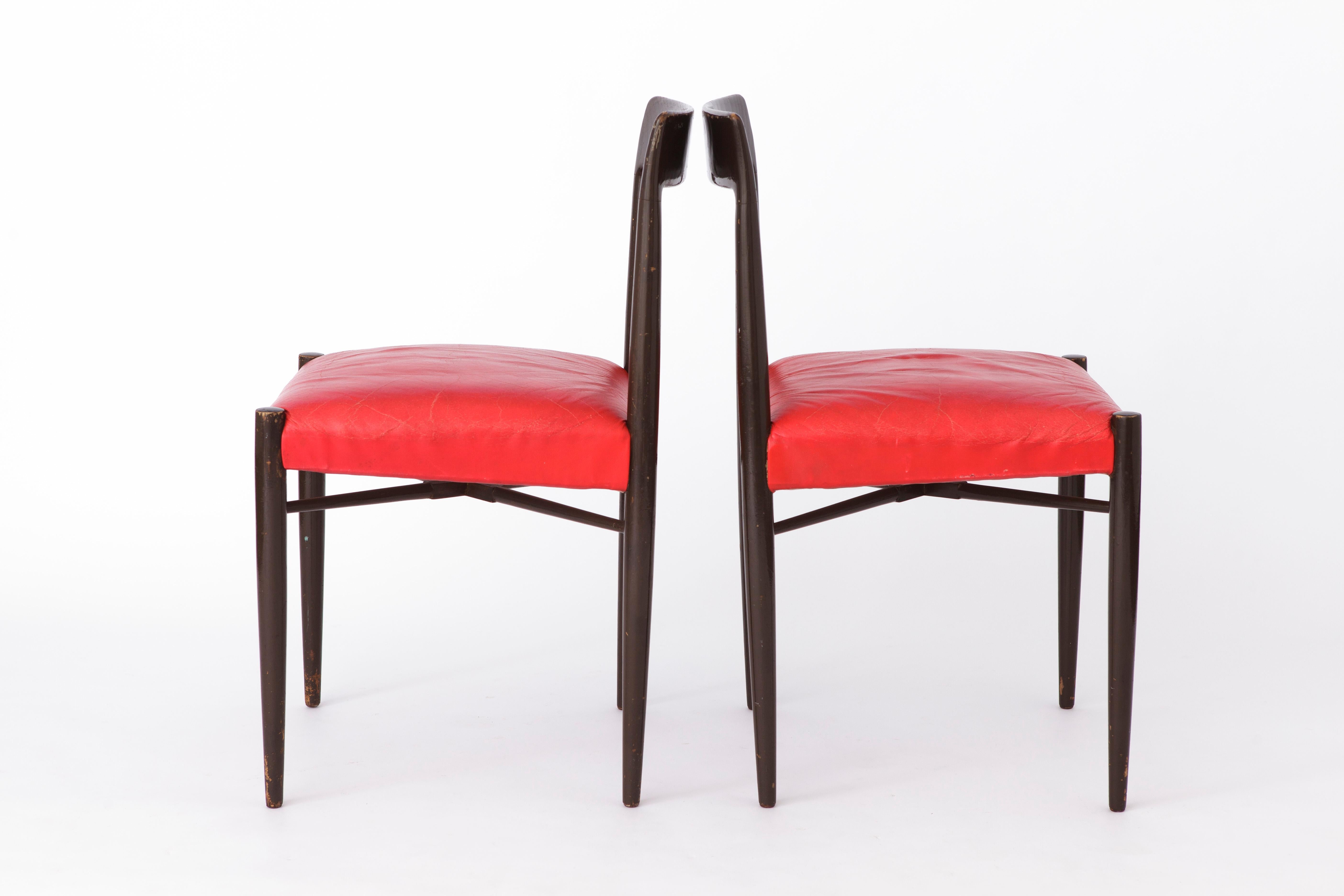 Mid-Century Modern 2 Vintage Chairs 1960s Wooden Germany For Sale