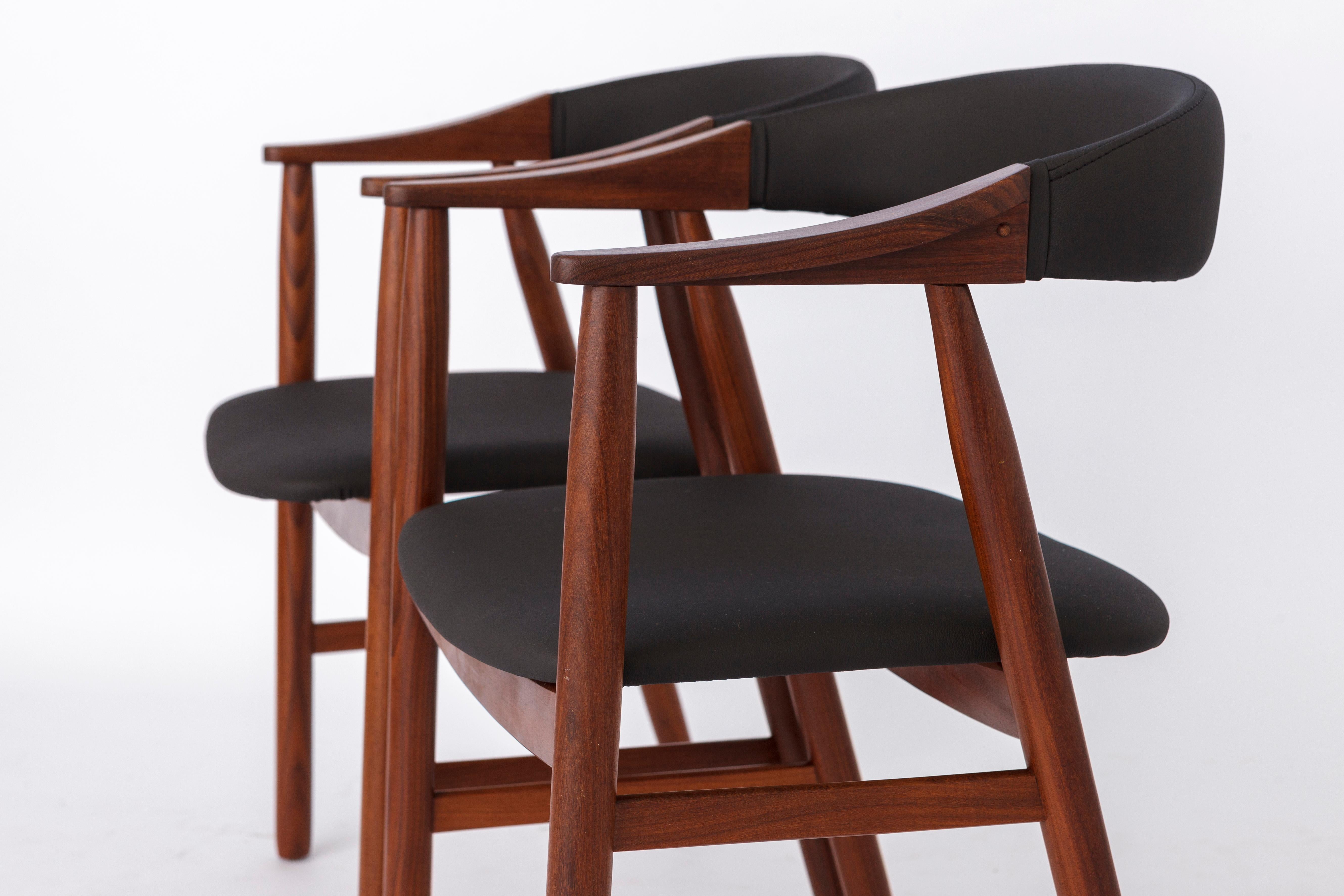 Mid-20th Century 2 Vintage Chairs by Thomas Harlev, Model 213, Danish, for Farstrup, Teak, 1960s. For Sale
