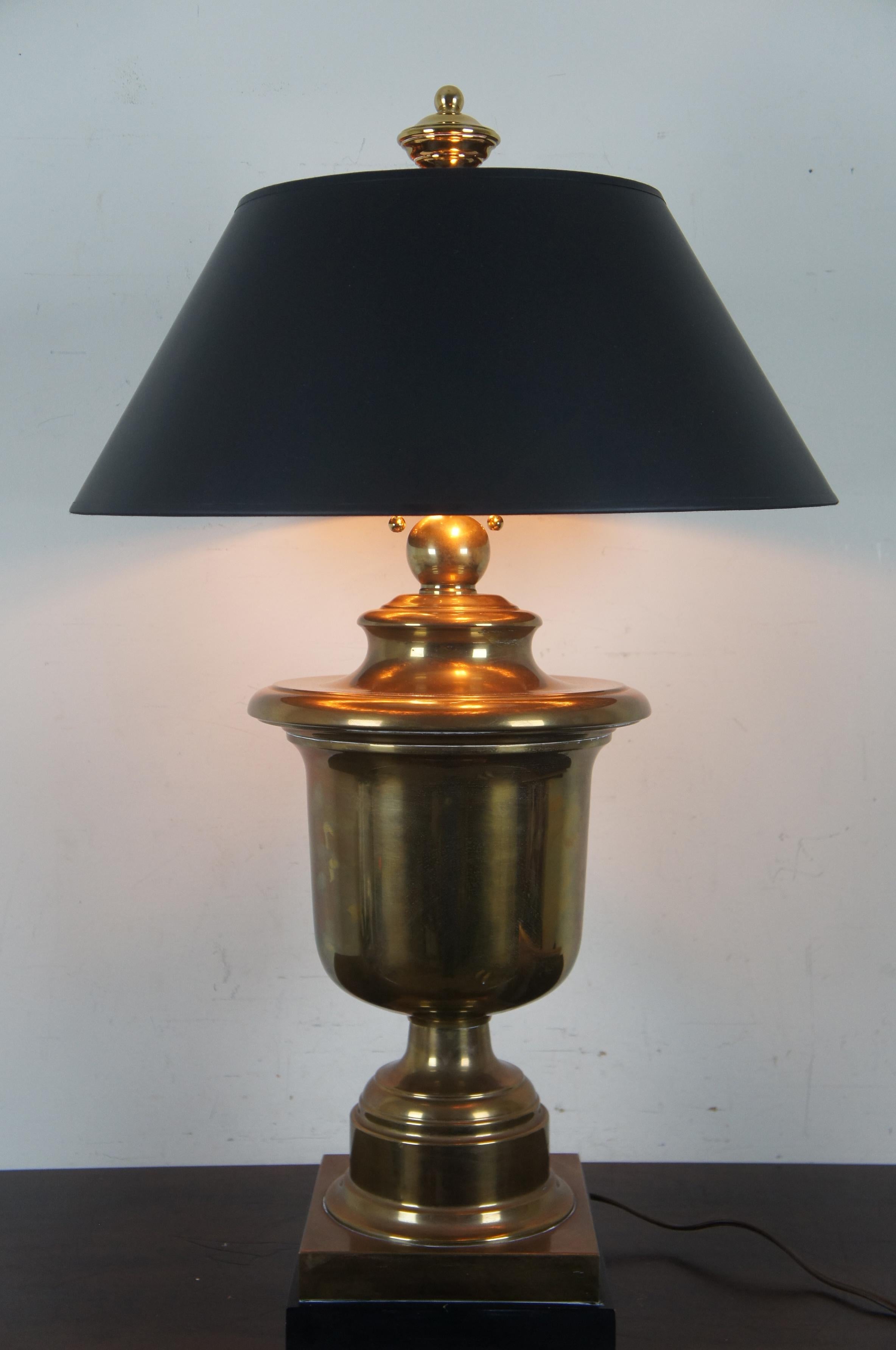 2 Vintage Chapman Traditional Brass Classic Urn Table Lamps Trophy Pair 2