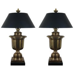 2 Retro Chapman Traditional Brass Classic Urn Table Lamps Trophy Pair
