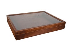 2 Vintage Counter Table Top Jewelry Curio Display Cases Shadowbox Showcases 21"