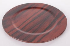 2 Vintage Darkwood Wooden Underplates Denmark, 1960s
