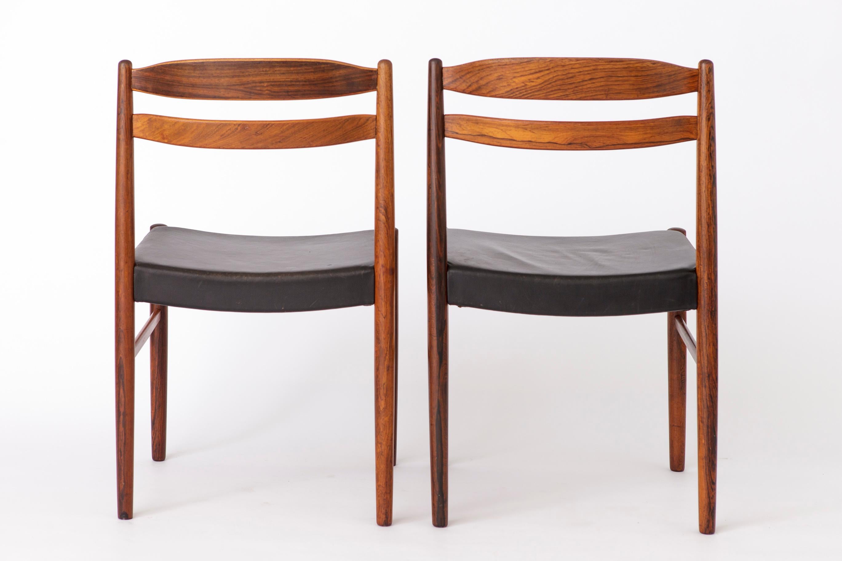 Polished 2 Vintage Dining Chairs 1960s, by Albert Johansson & Söner, Hyssna, Sweden