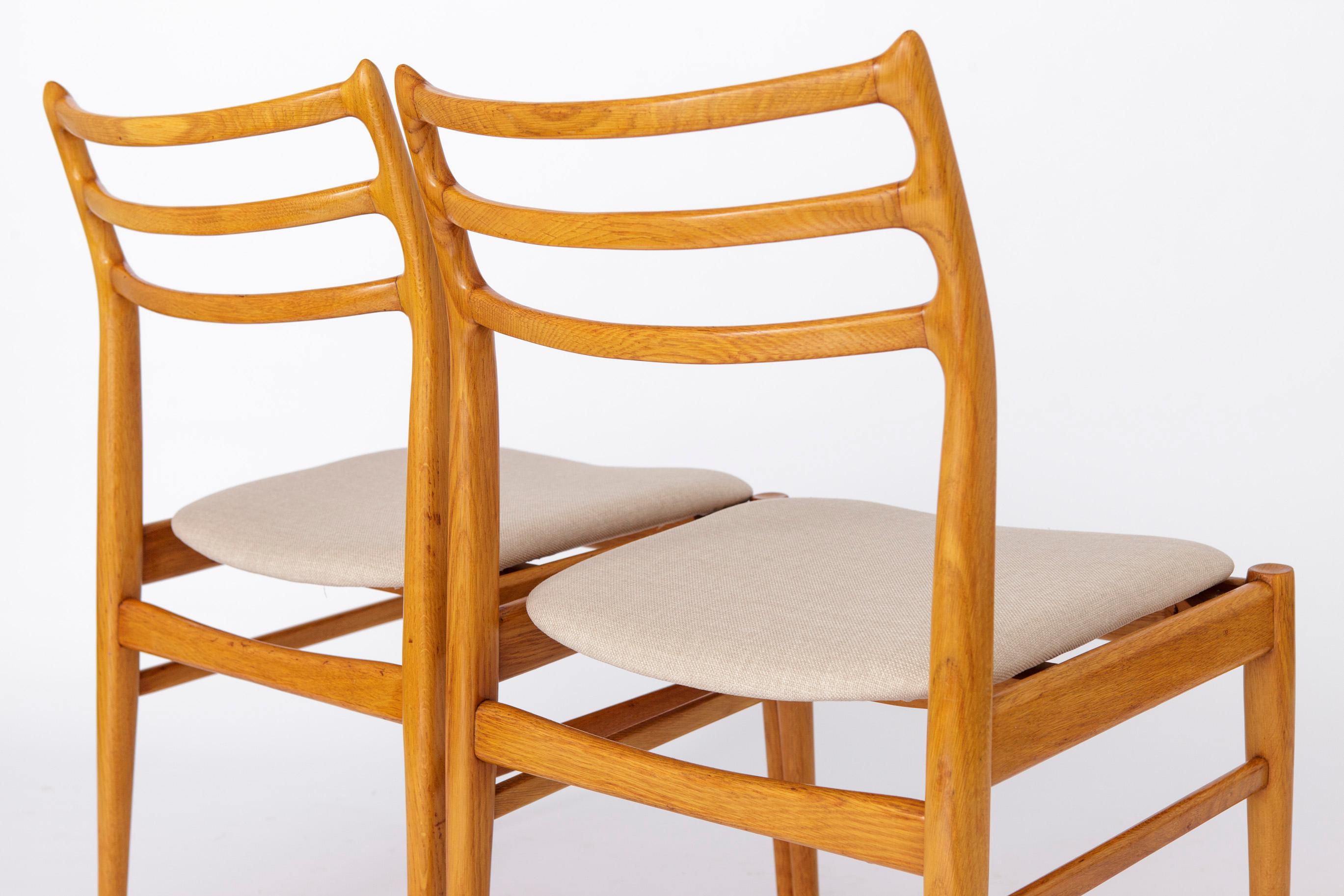 Poli 2 chaises de salle à manger vintage des années 1960 - design danois
