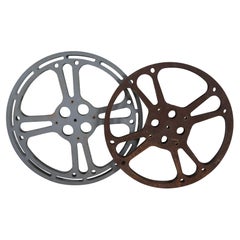 2 Vintage Empty Metal Film Movie Motion Picture Reels Projector Spools 15"