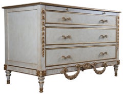 2 Vintage Französische Louis XVI Weiße Kommode Nachttischkommode Rokoko Paar