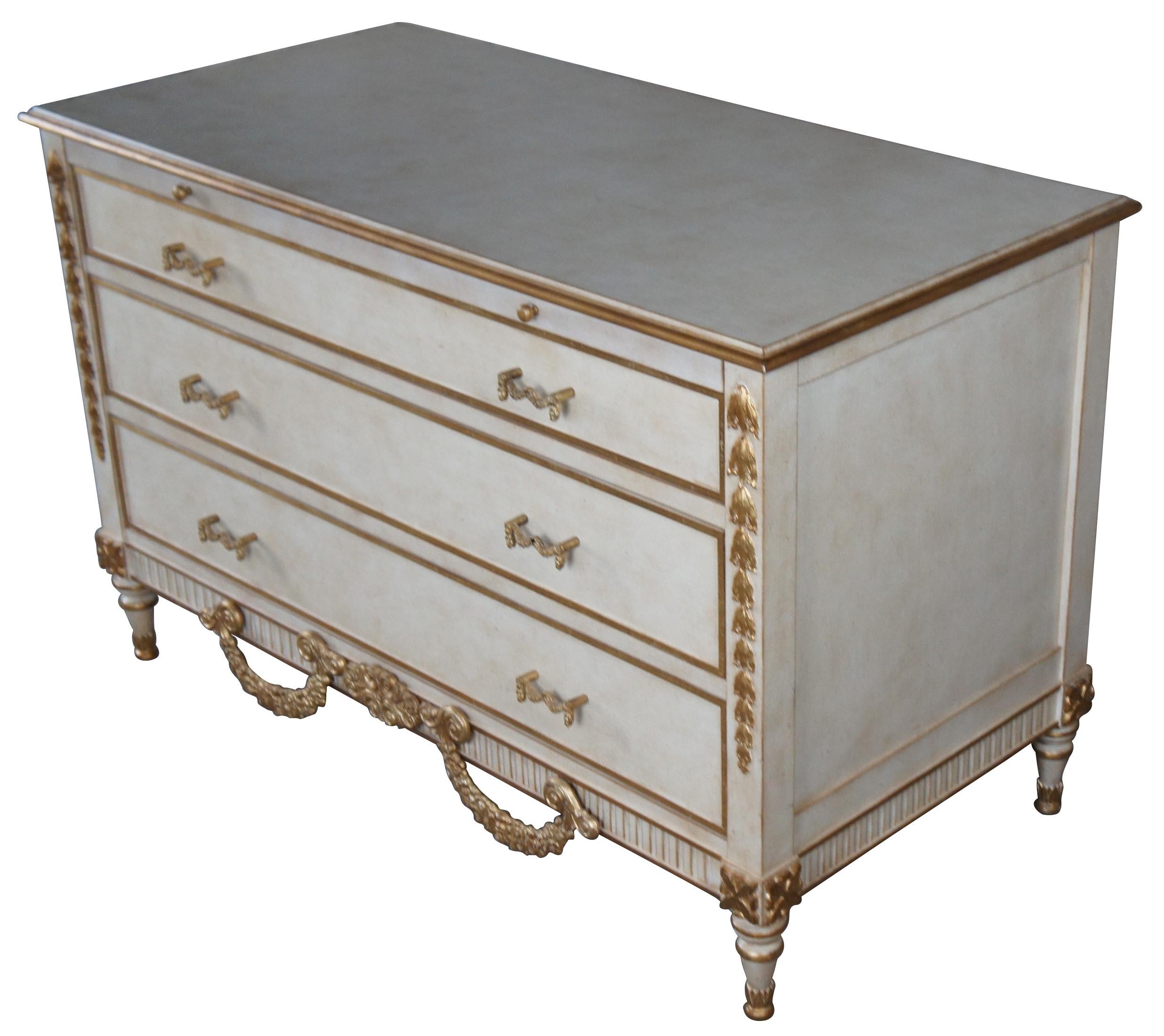 2 Vintage French Louis XVI White Chest of Drawers Bedside Commode Rococo Pair  In Good Condition In Dayton, OH