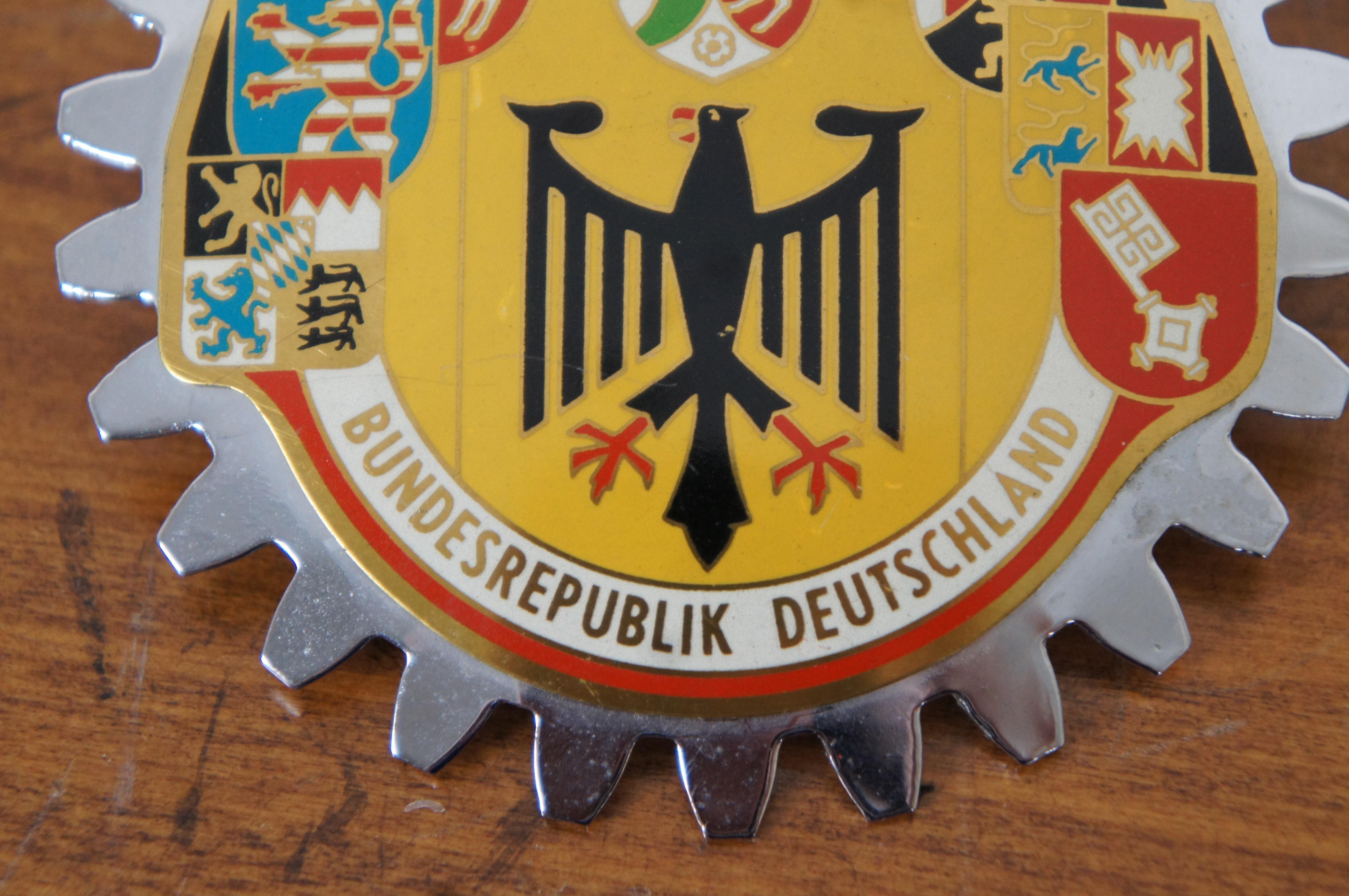 2 Vintage Deutsch Deutschland emailliert Motor Auto Kühlergrill Abzeichen Embleme (Industriell)