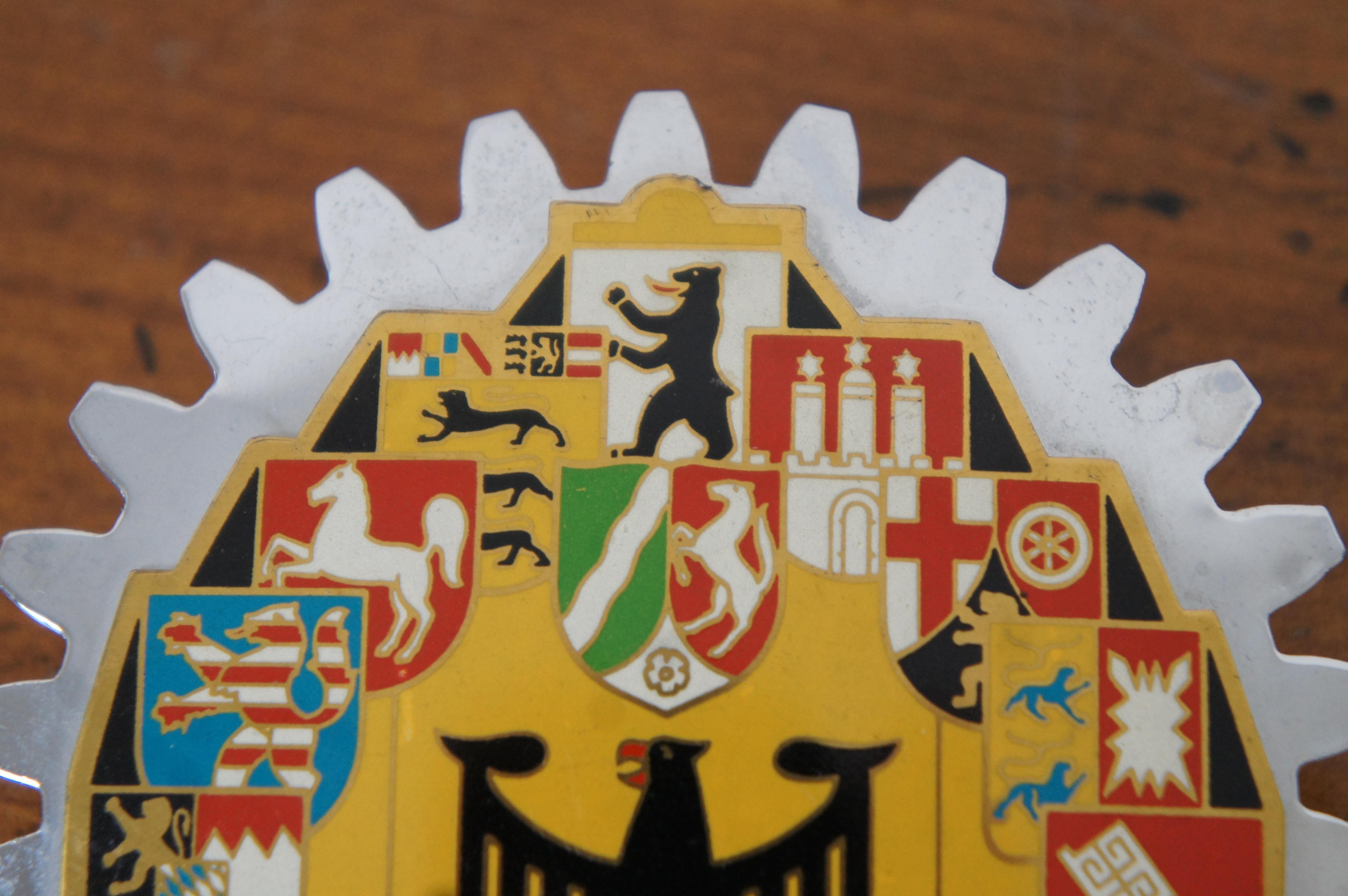 2 Vintage Deutsch Deutschland emailliert Motor Auto Kühlergrill Abzeichen Embleme im Zustand „Gut“ in Dayton, OH