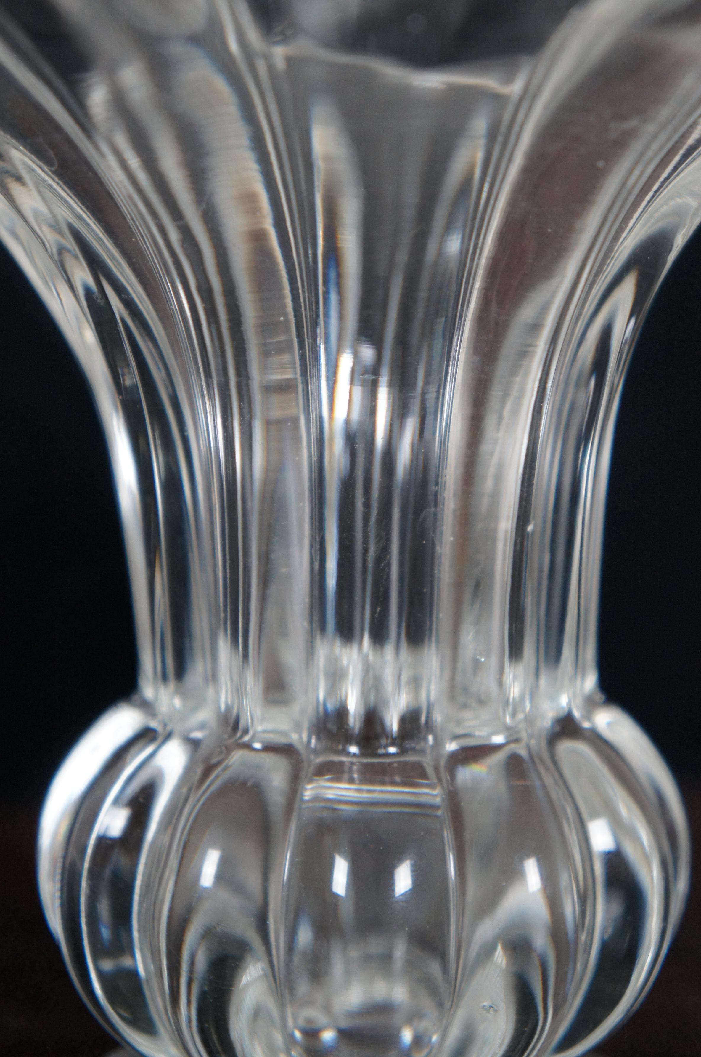 2 Vintage Heisey Crystolite Crystal Flared Mouth Flower Bud Vase Pair 5