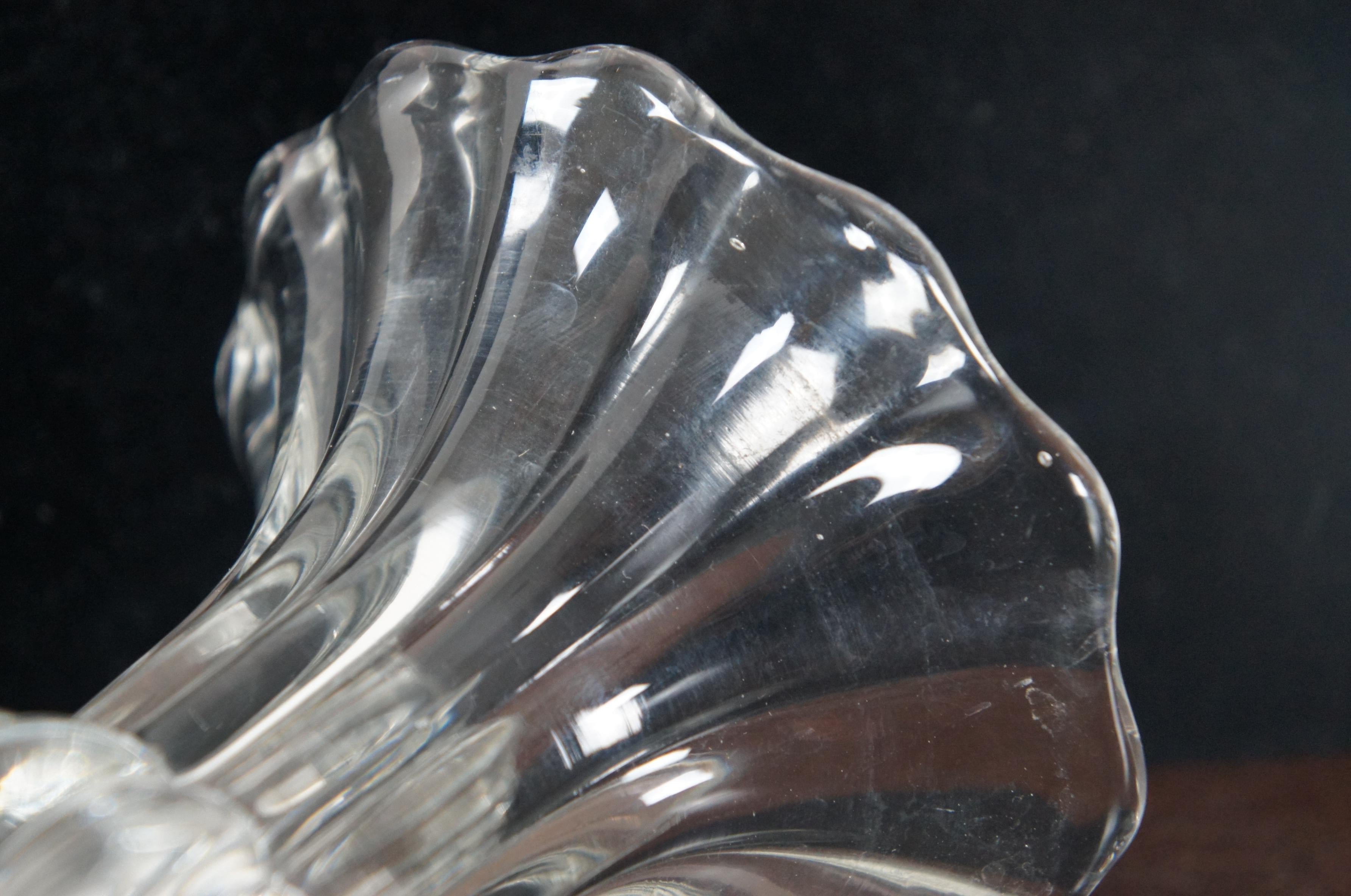 2 Vintage Heisey Crystolite Crystal Flared Mouth Flower Bud Vase Pair 2