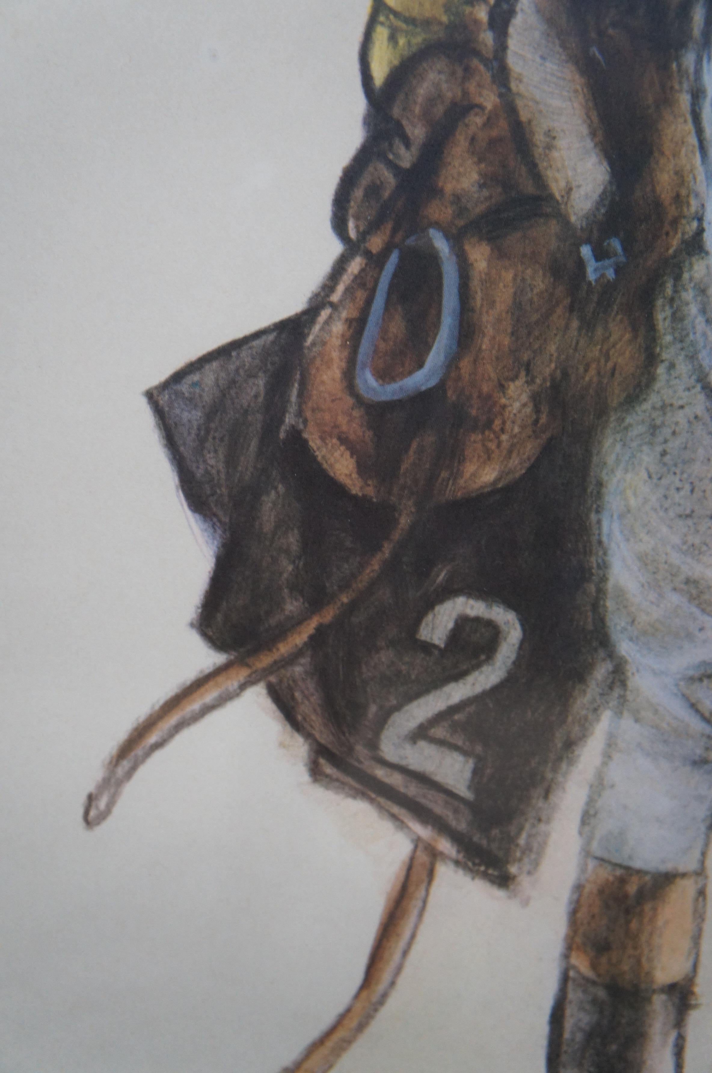 Paper 2 Vintage Henry Koehler Signed Offset Lithographs Equestrian Jockey Horse Racing For Sale